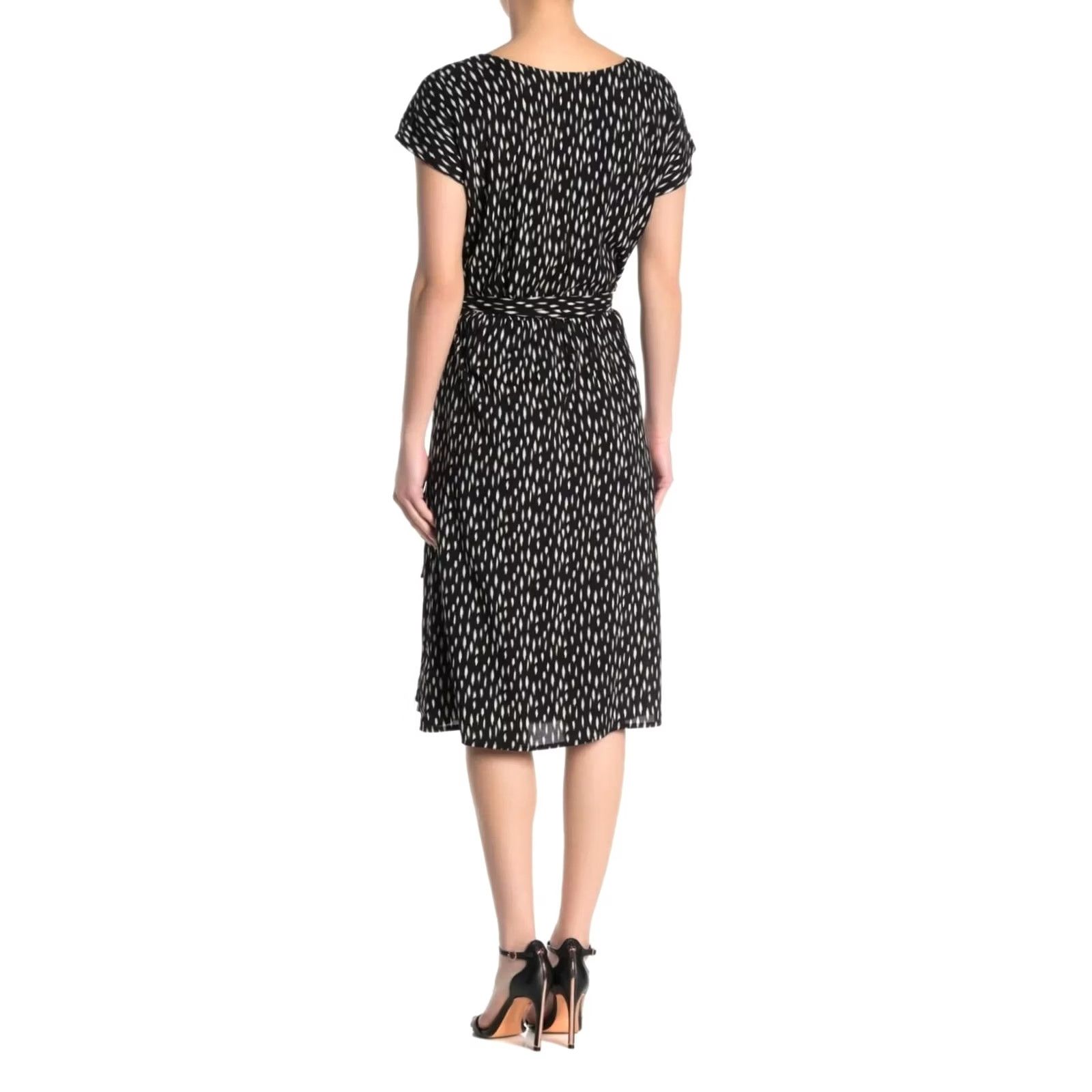 Velvet Velvet by Graham & Spencer Womens Dress XS Black Short Sleeve Wrap Knee Length V-Neck Knit Viscose Dry Clean Only Womens Dress Size 26" / US 2 / IT 38 - 2 Thumbnail
