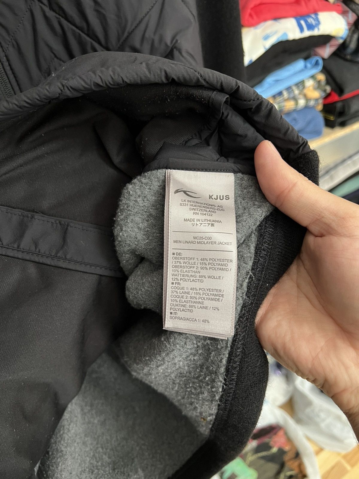 KJUS Kjus Mens Linard Midlayer Wool Jacket Black Quilted Full Zip Size US XXL / EU 58 / 5 - 9 Thumbnail