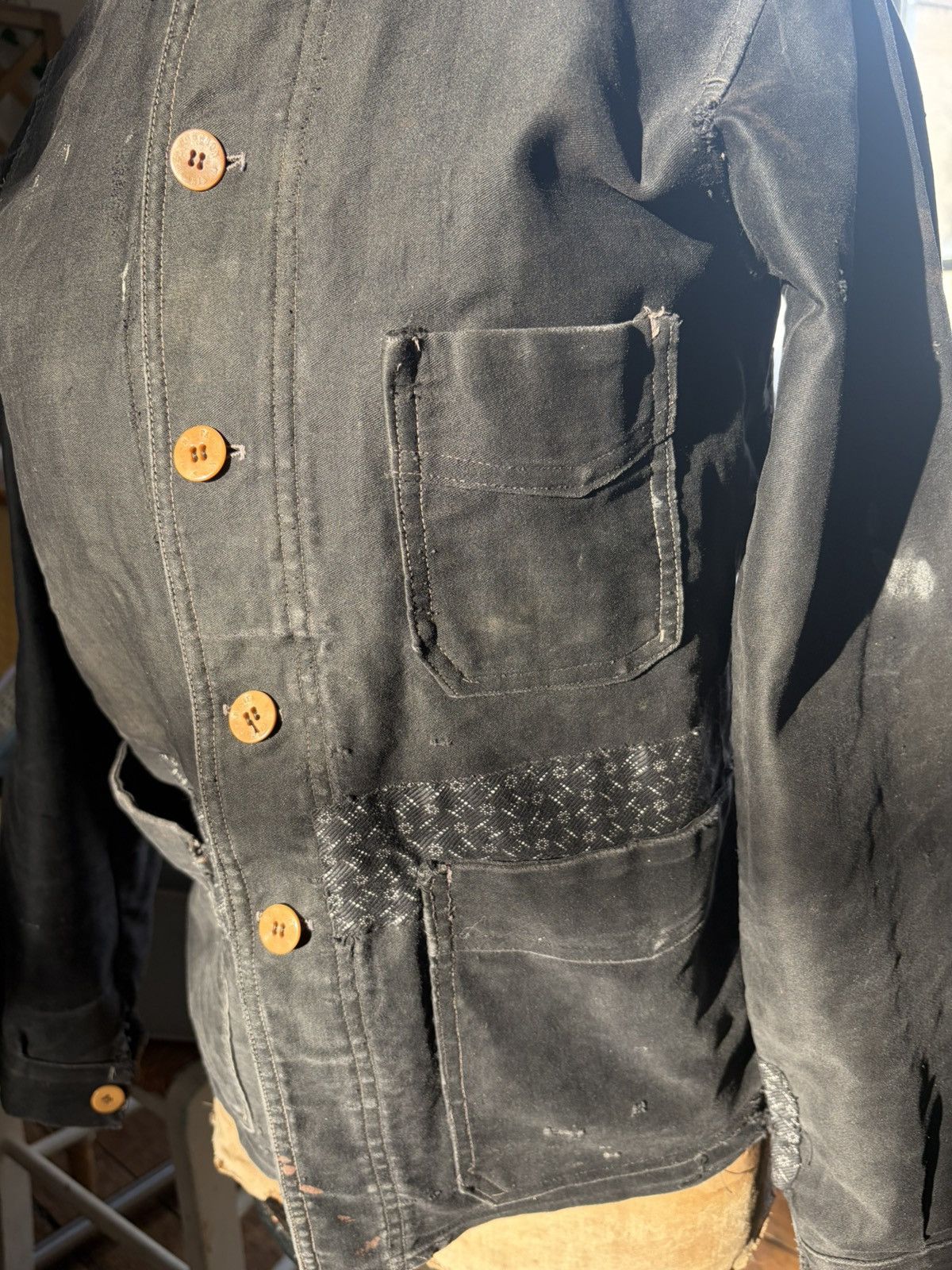 Moleskine Authentic antique French workwear jacket 1930s–1940s. Size US S / EU 44-46 / 1 - 2 Thumbnail