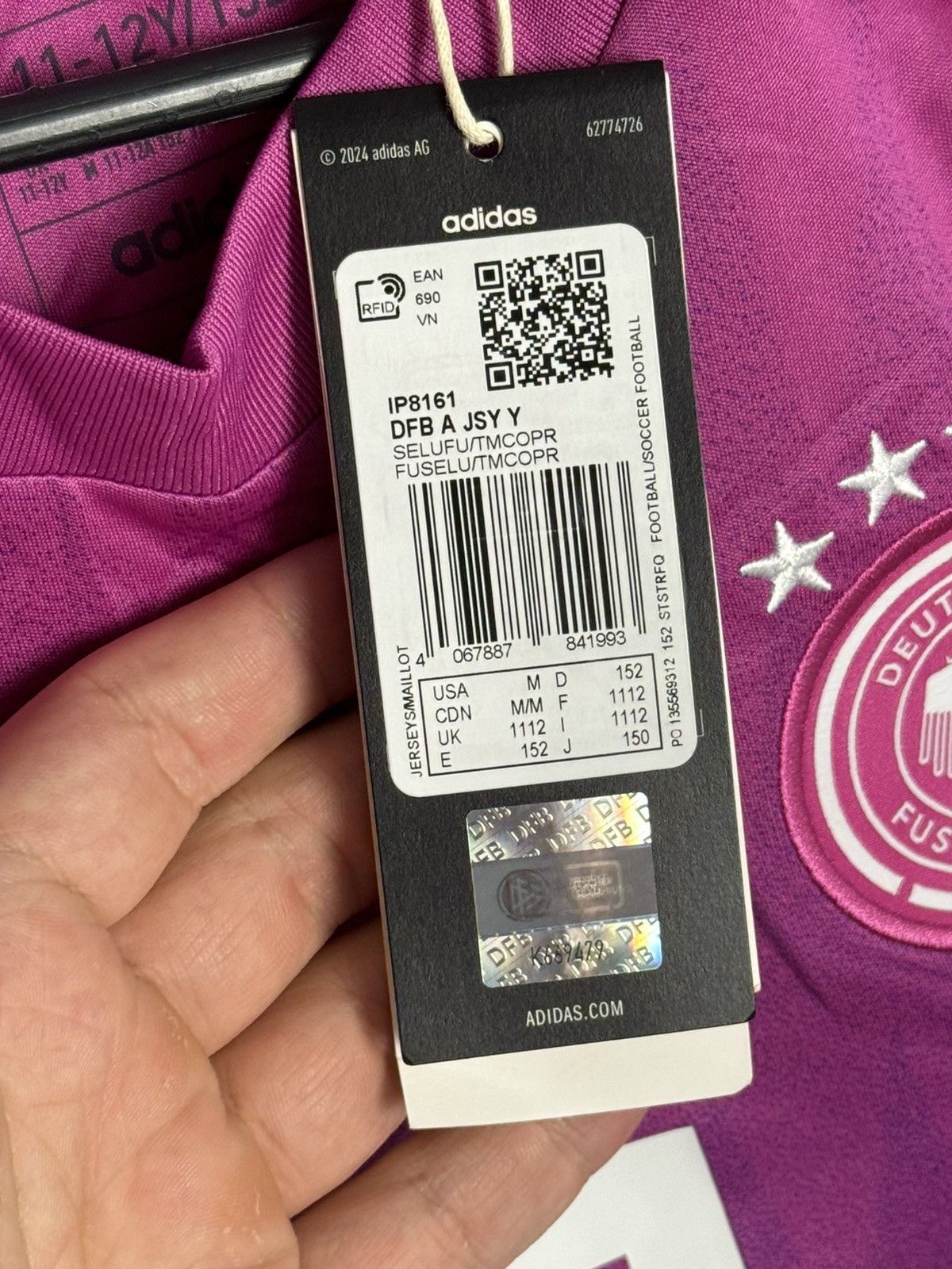 Adidas KIDS New Germany 24/25 Away Kroos Football Jersey T-Shirt Size US XS / EU 42 / 0 - 11 Thumbnail