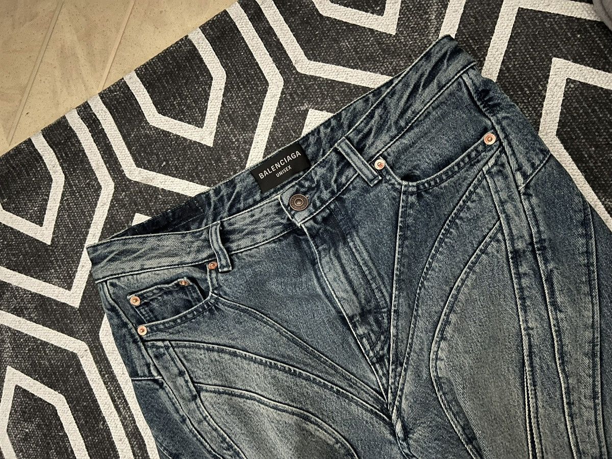 Balenciaga BALENCIAGA AW22 1OF1 SAMPLE BIKER MOTO DENIM JEANS Size US 30 / EU 46 - 5 Thumbnail