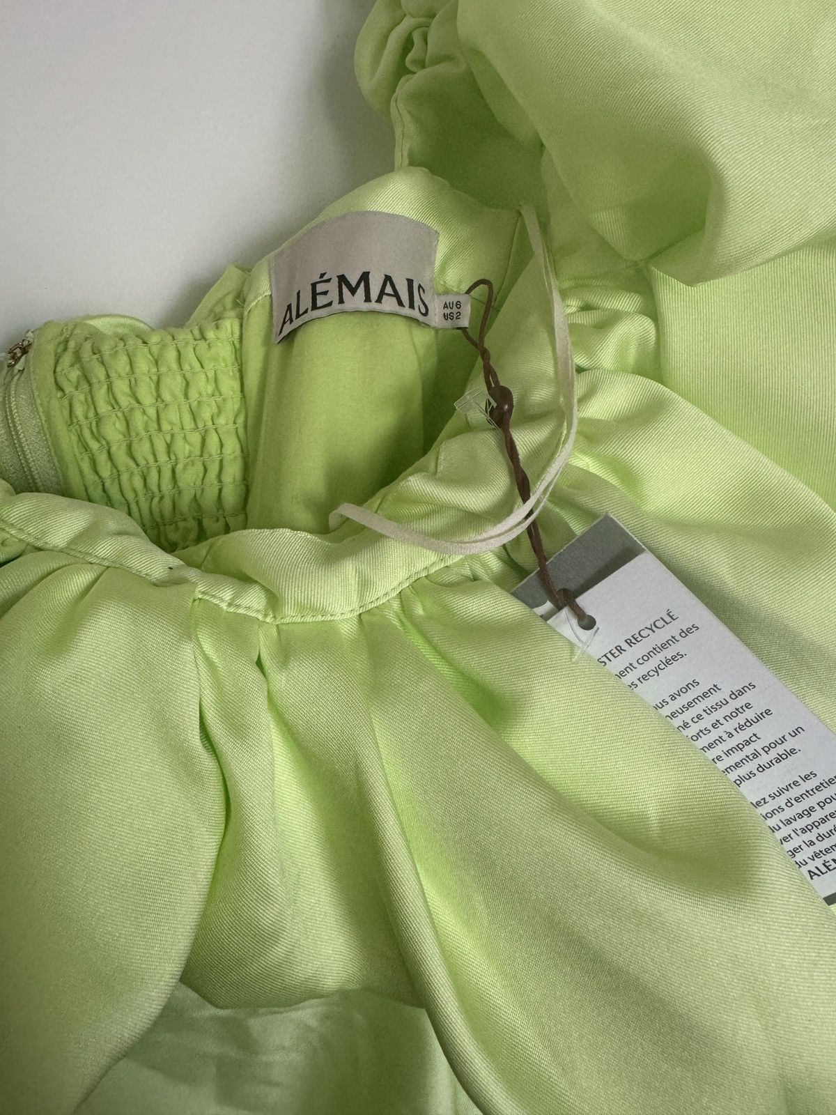 ALEMAIS Alemais Suzi Off Shoulder Mini Dress Size 2 in Chartreuse Size XS / US 0-2 / IT 36-38 - 13 Thumbnail