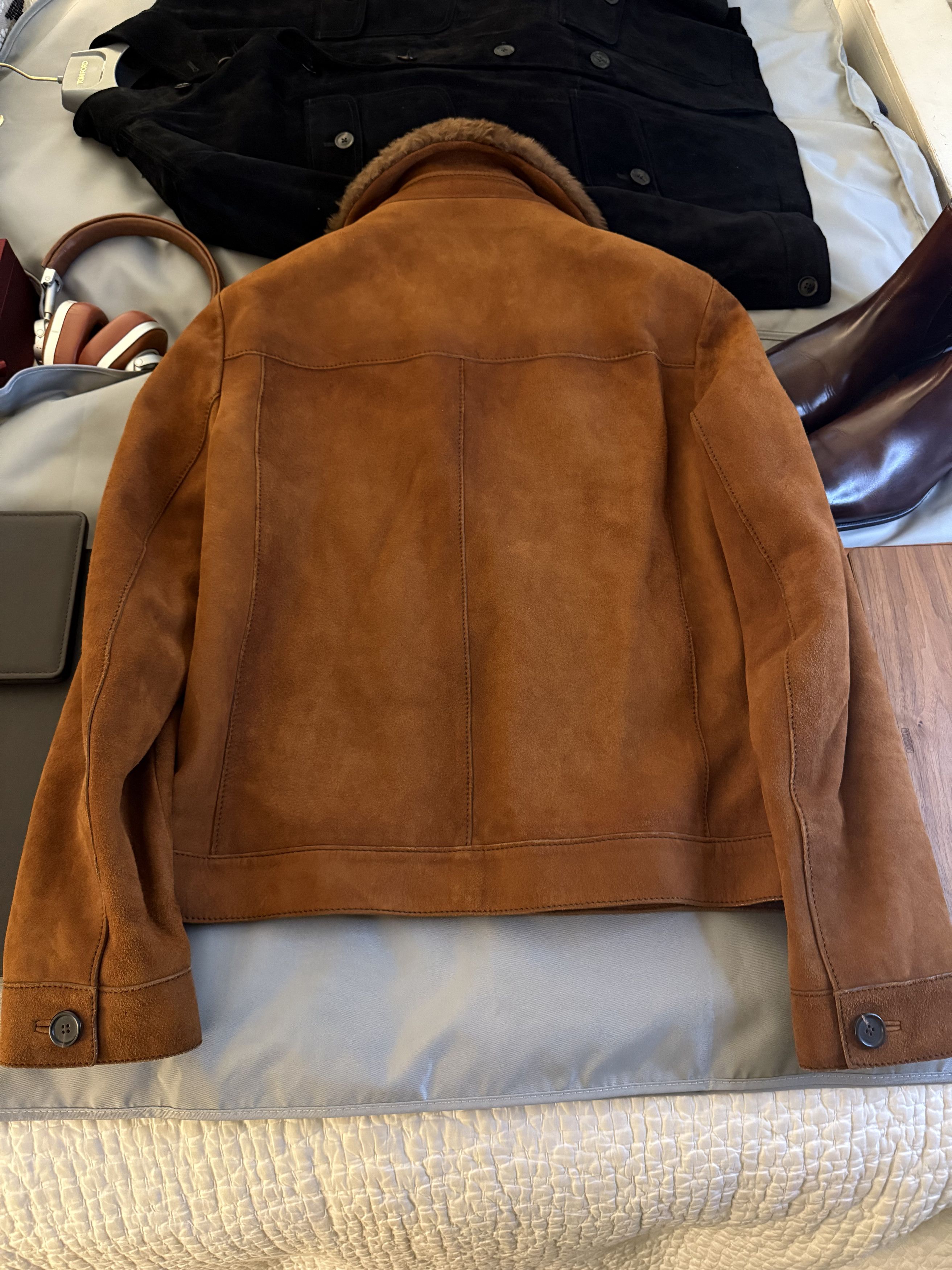 Prada Ultimate Rare $10,500 w/tax Shearling Collar Burnished Suede Size US L / EU 52-54 / 3 - 18 Thumbnail