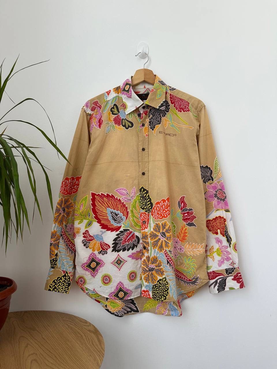 Etro × Vintage Vintage Etro Flowers Beige Womens Shirt Size L / US 10 / IT 46 - 5 Thumbnail