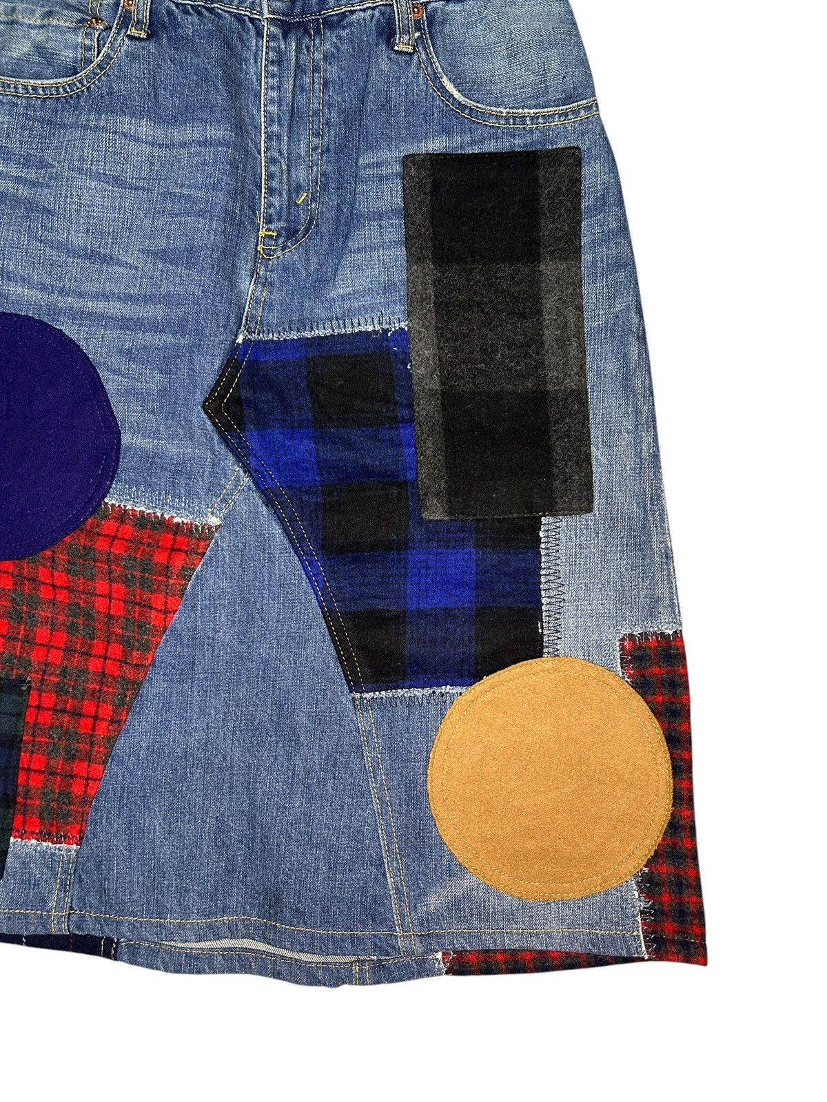 Junya Watanabe F/W 15 Patchwork Denim Skirt Size 28" / US 6 / IT 42 - 2 Thumbnail