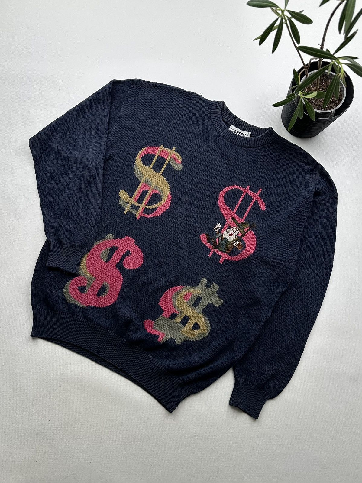 image of Avant Garde x Iceberg Vintage Sweater in Blue, Men's (Size XL)