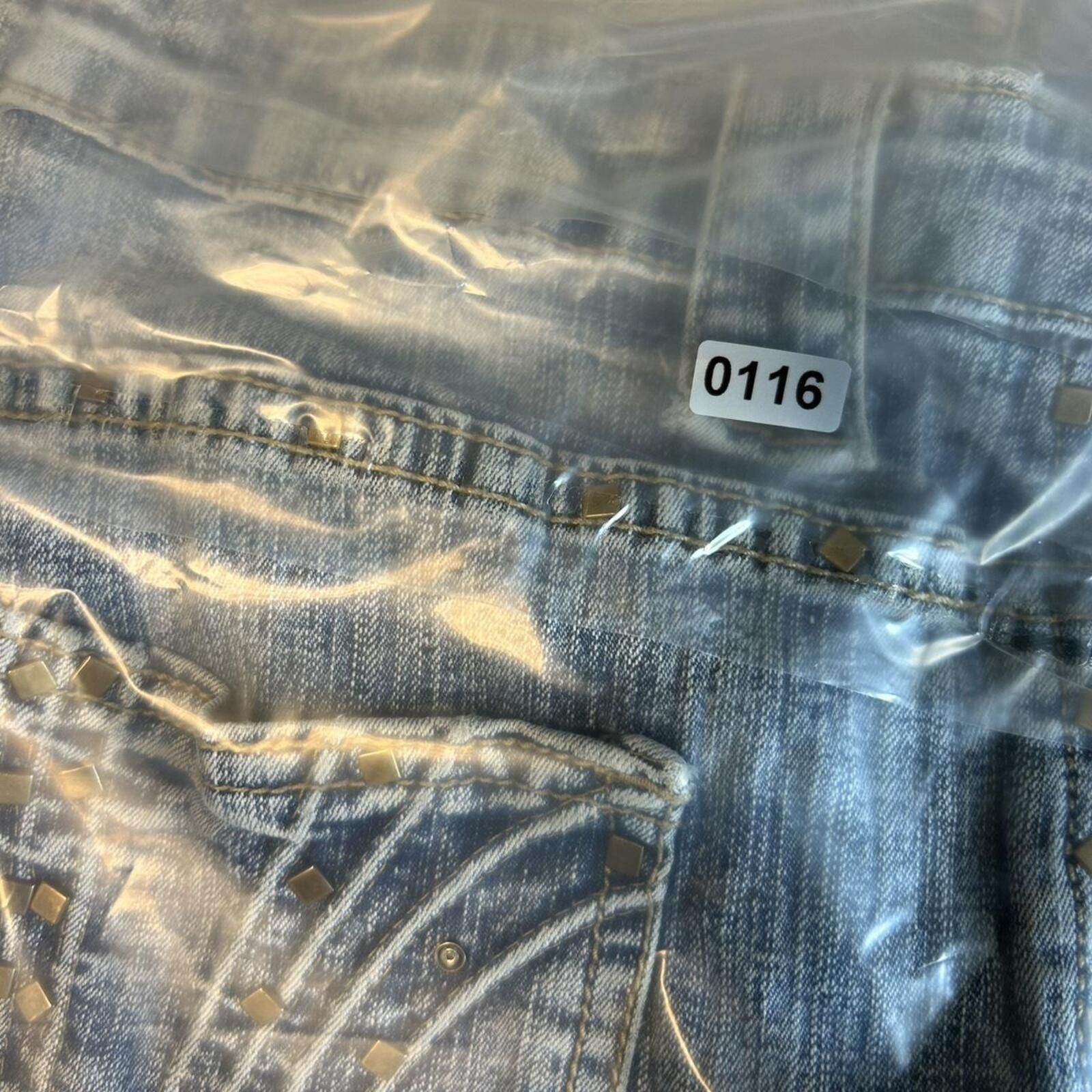 Unknown London Women's Light Blue Flared Denim Jeans with Embellished Back Size 30" / US 8 / IT 44 - 8 Thumbnail