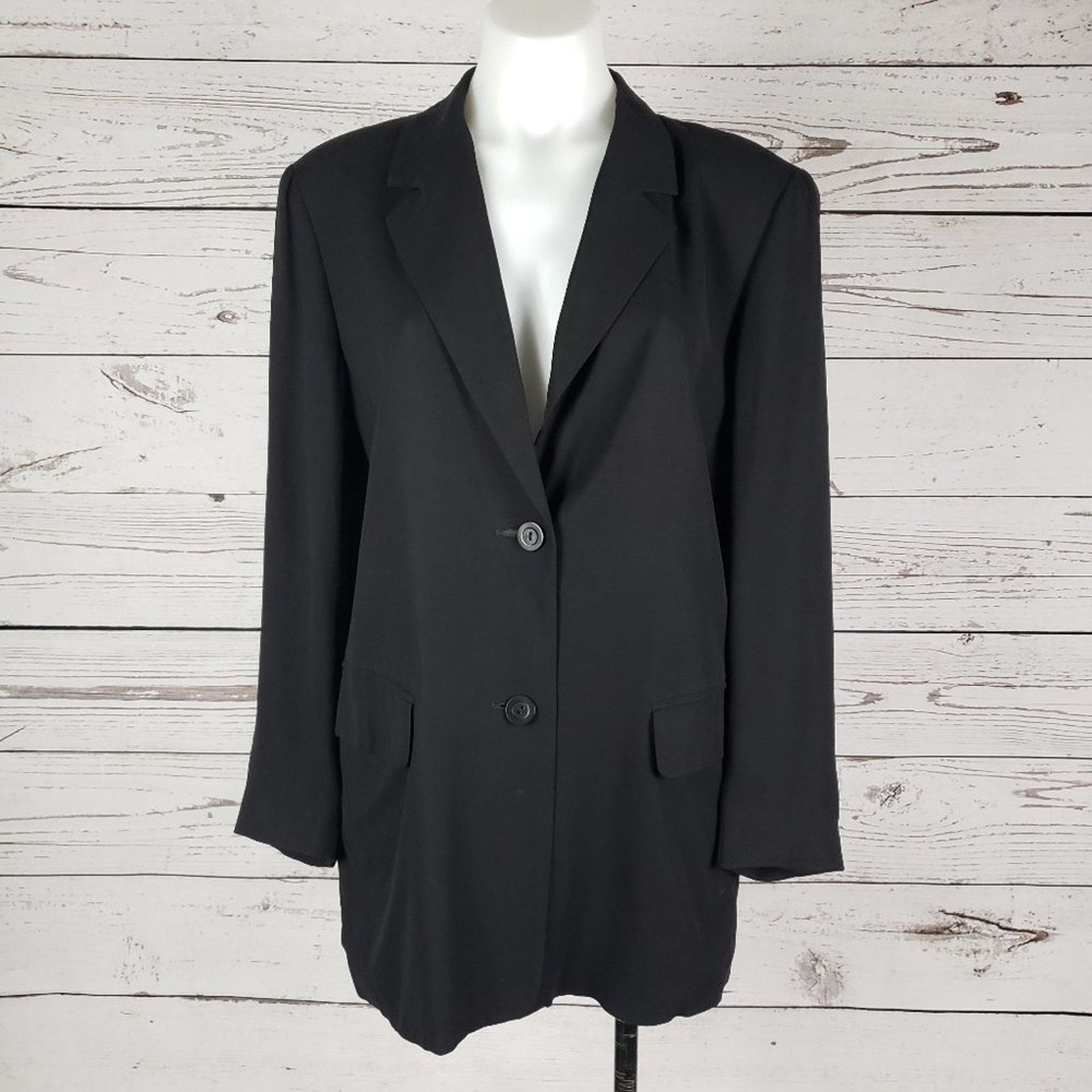 Other MaxMara 2-Button Solid Black Black Blazer Jacket Size 8 Size M / US 6-8 / IT 42-44 - 1 Thumbnail