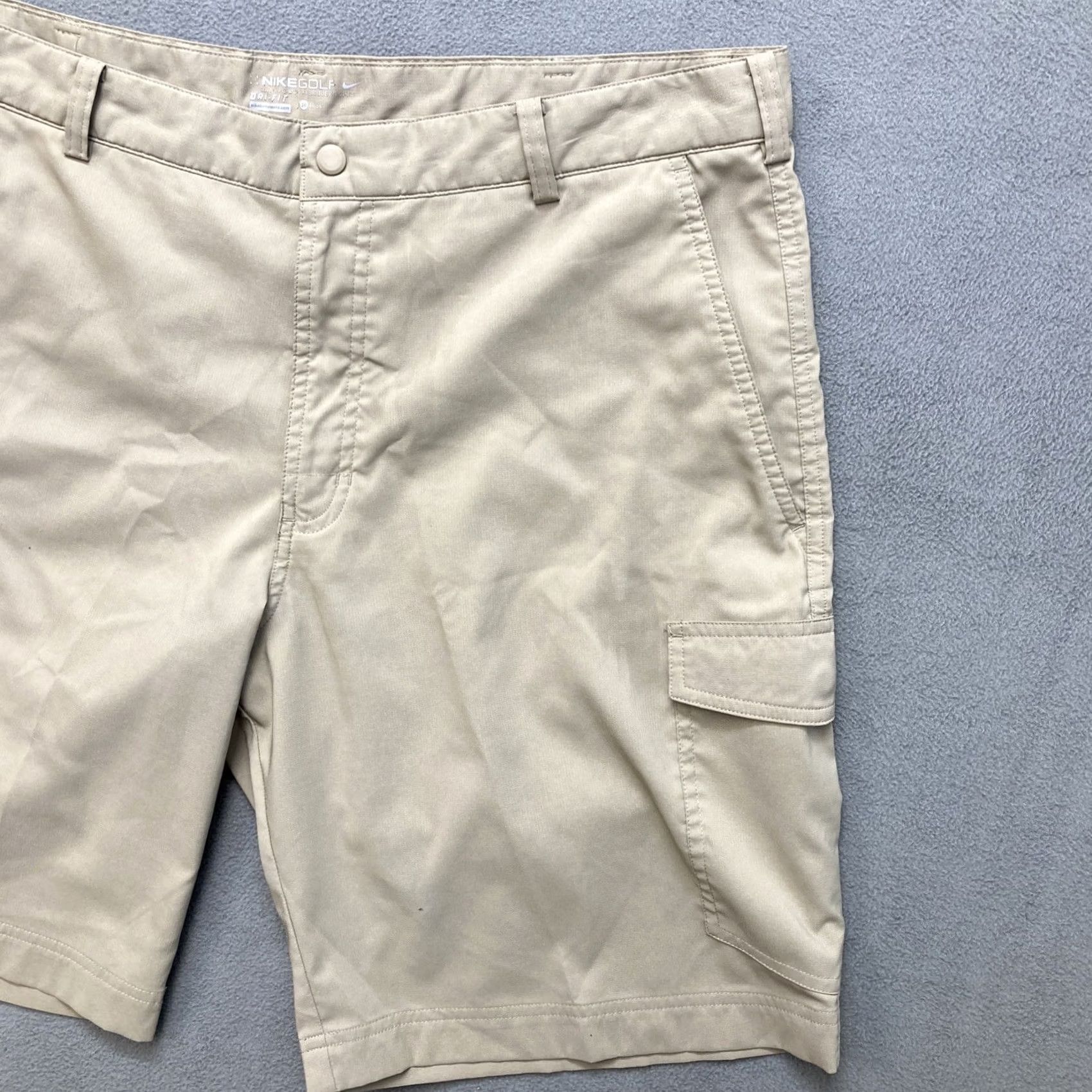 Nike Nike Dri Fit Chino Shorts Mens 36 Khaki 9” Inseam Flat Front Golf Hybrid Size US 36 / EU 52 - 3 Thumbnail