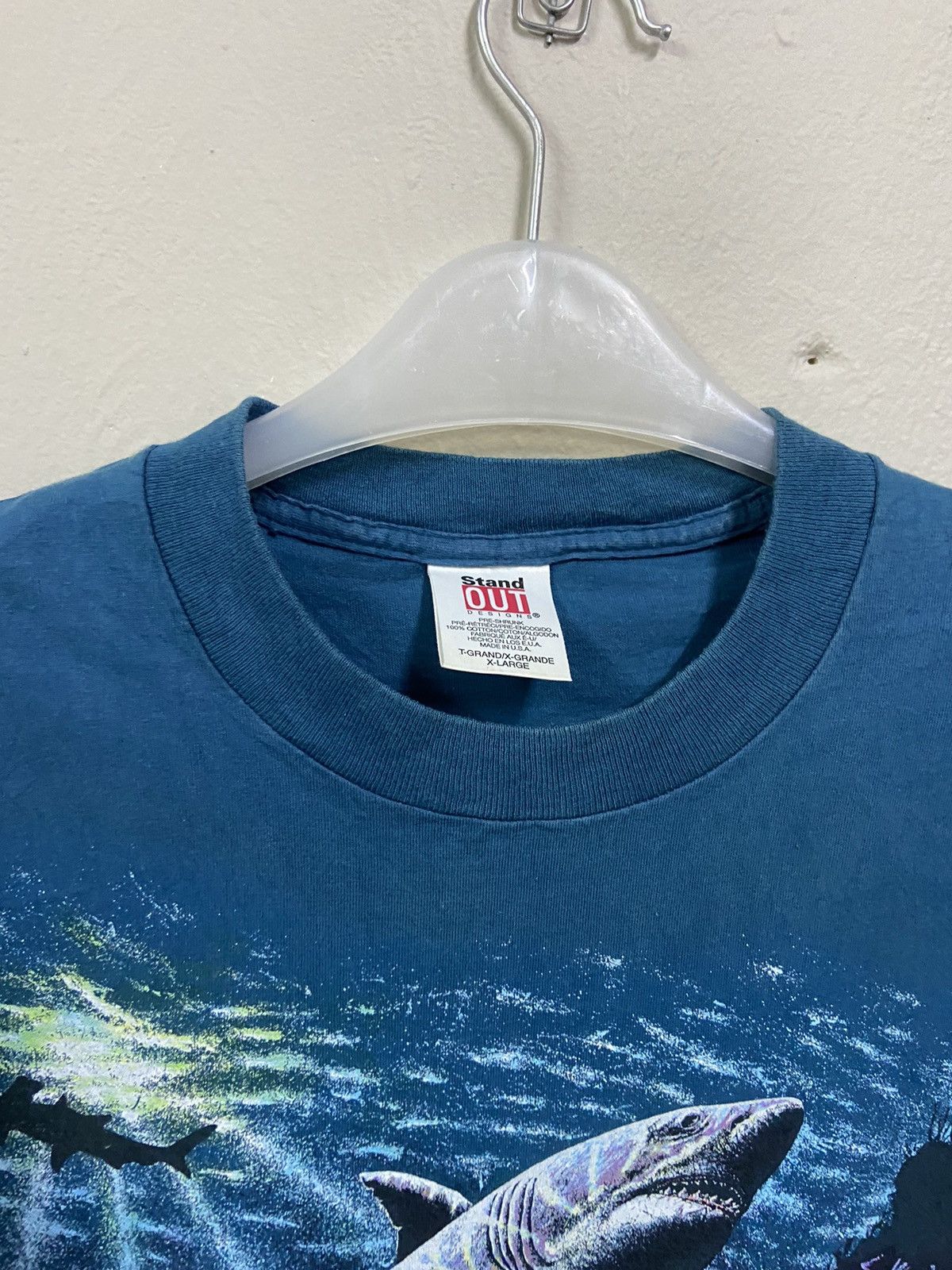 Vintage Vintage 1993 Gardner T Shirt Stand Out Shark Size US XL / EU 56 / 4 - 4 Thumbnail