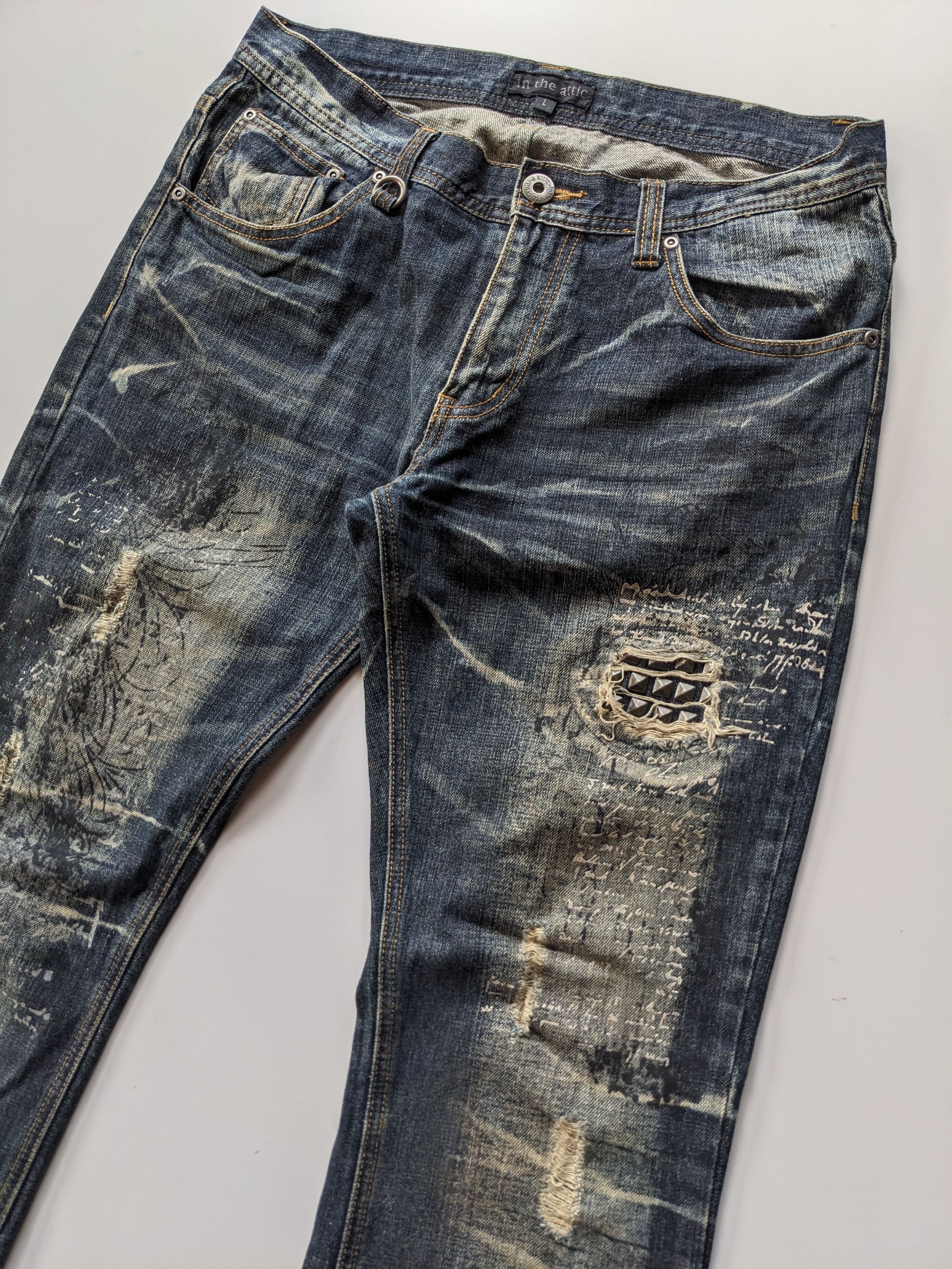 In The Attic distressed flare jeans