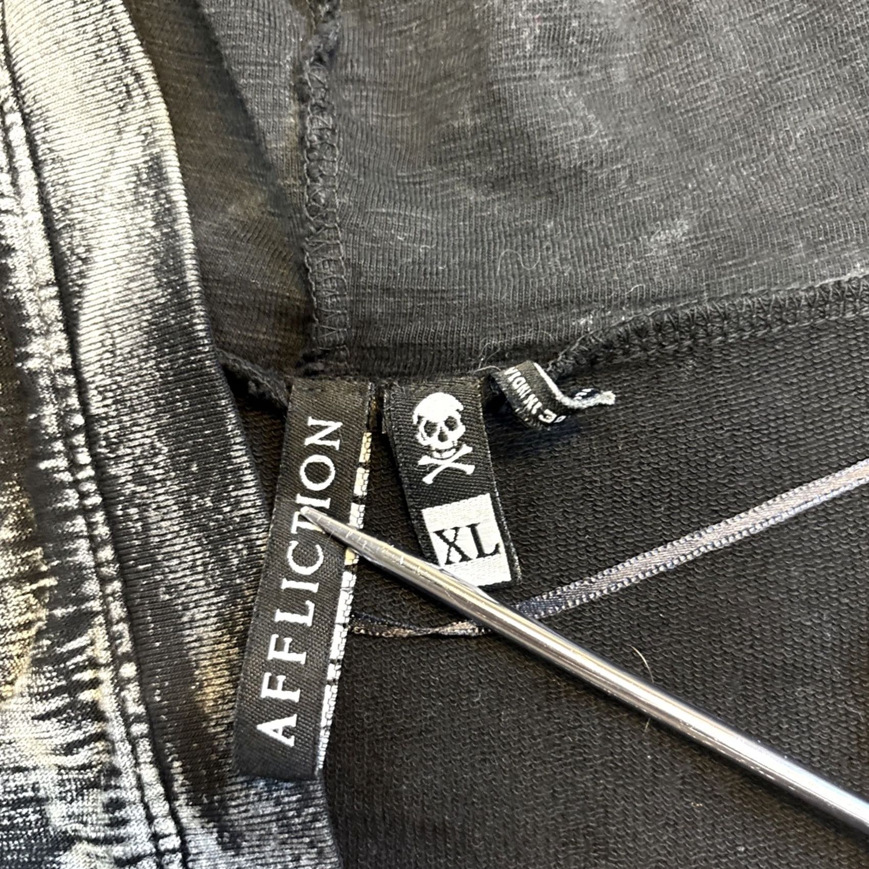 Affliction VINTAGE/NEW? Pullover Hoodie baggy Oversized Women’s XL Short Sleeve Affliction Black Pump Cover Hoodie Size XL / US 12-14 / IT 48-50 - 2 Thumbnail