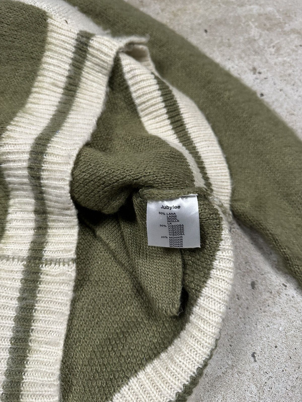 Japanese Brand × Vintage Vintage Y2K Wool & Mohair Olive Cardigan Sweater Knit Size US M / EU 48-50 / 2 - 9 Thumbnail