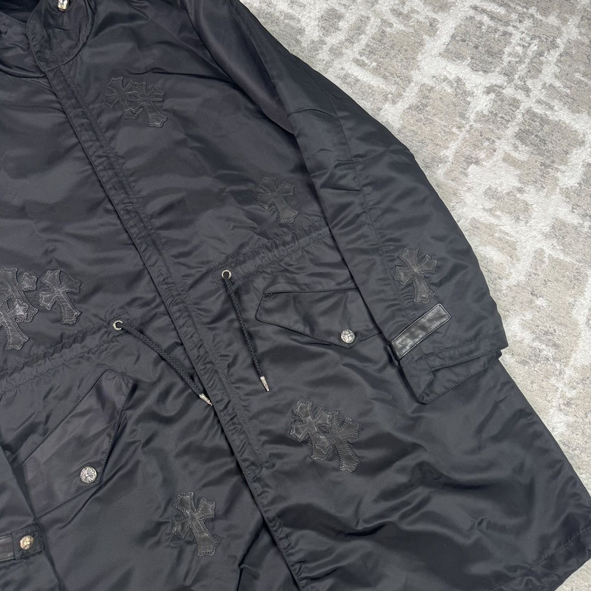 Chrome Hearts Nylon cross patch fishtail zip up jacket Size US L / EU 52-54 / 3 - 5 Thumbnail