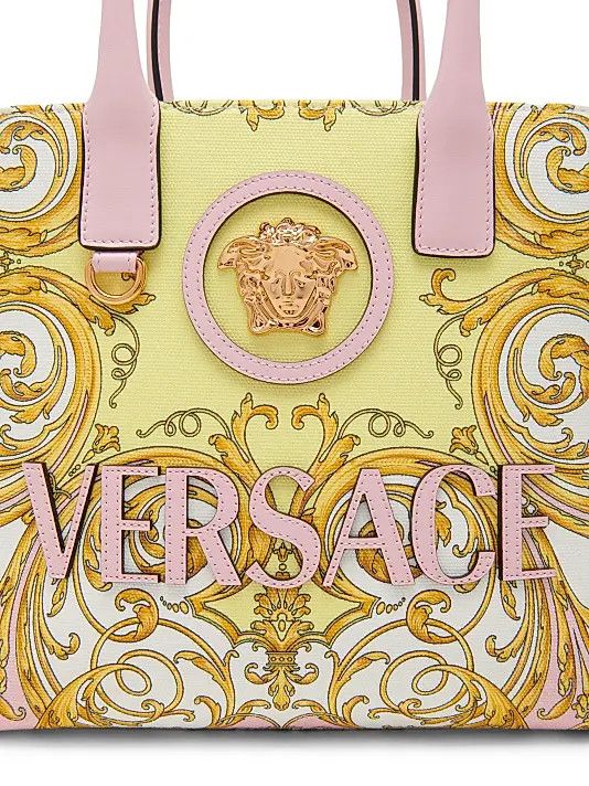 Versace os11x0326 Size: OS / Small Barocco-Print Cotton Tote Bag Size ONE SIZE - 5 Thumbnail