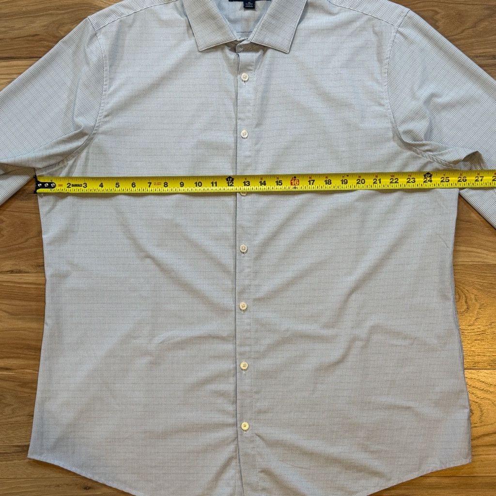 Jordan Brand Mizzen+Main Leeward XL Classic Fit Blue Micro Grid Shirt Size 38L - 5 Thumbnail