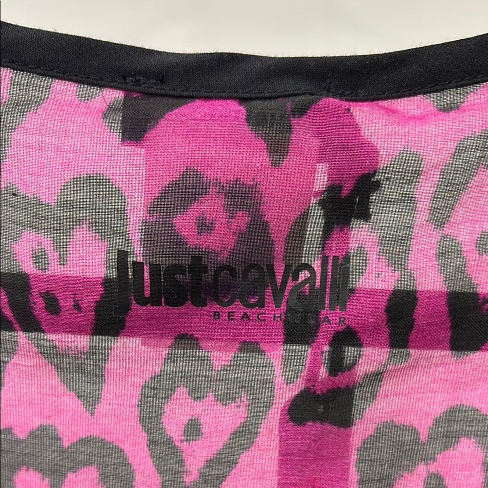 Just Cavalli NWT Just Cavalli Fuchsia Leopard kaftan cover up beachwear S Size ONE SIZE - 13 Thumbnail