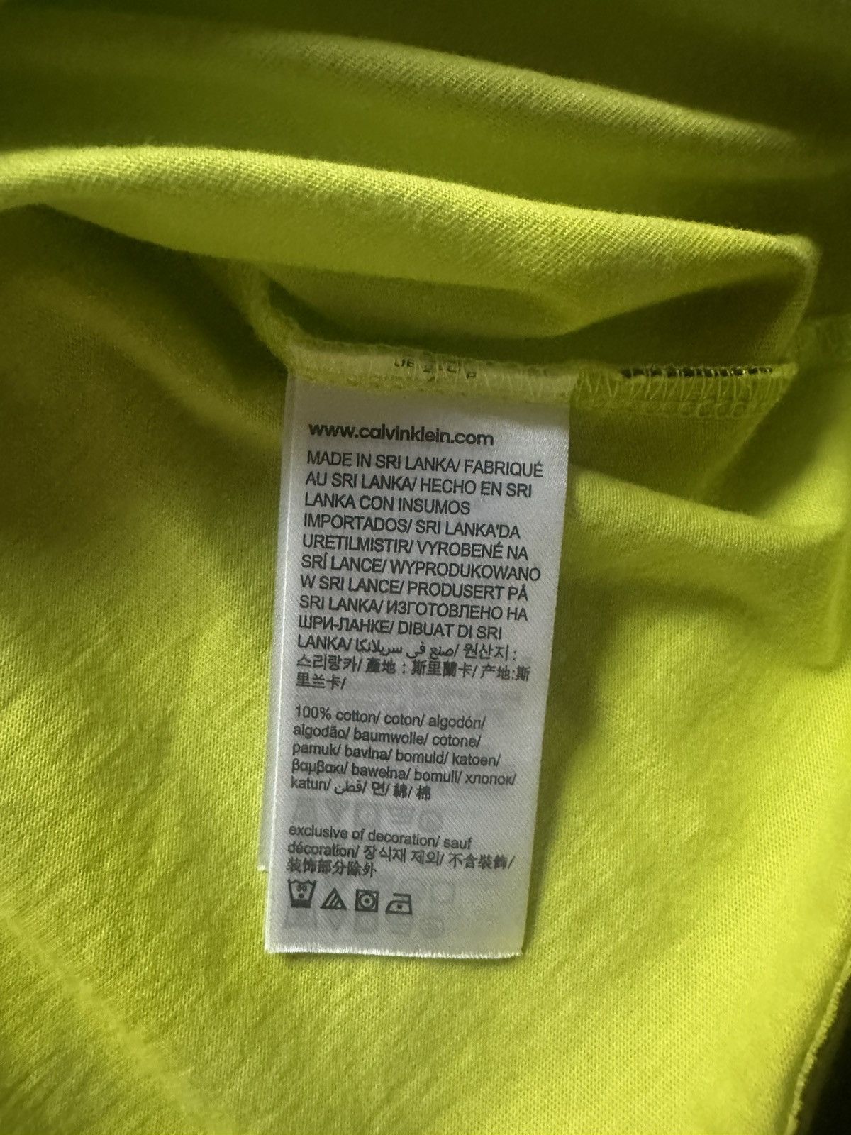 Calvin Klein Liquid Touch Calvin Klein Lime Green T-Shirt Size US L / EU 52-54 / 3 - 3 Thumbnail