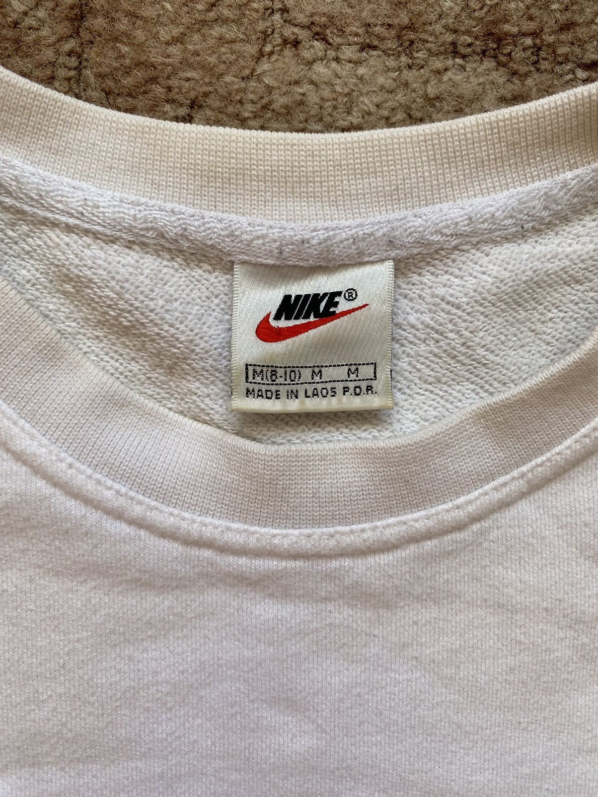 Nike × Vintage Nike Vintage 90's Streetwear Big Logo White Sweatshirt Size US S / EU 44-46 / 1 - 3 Thumbnail