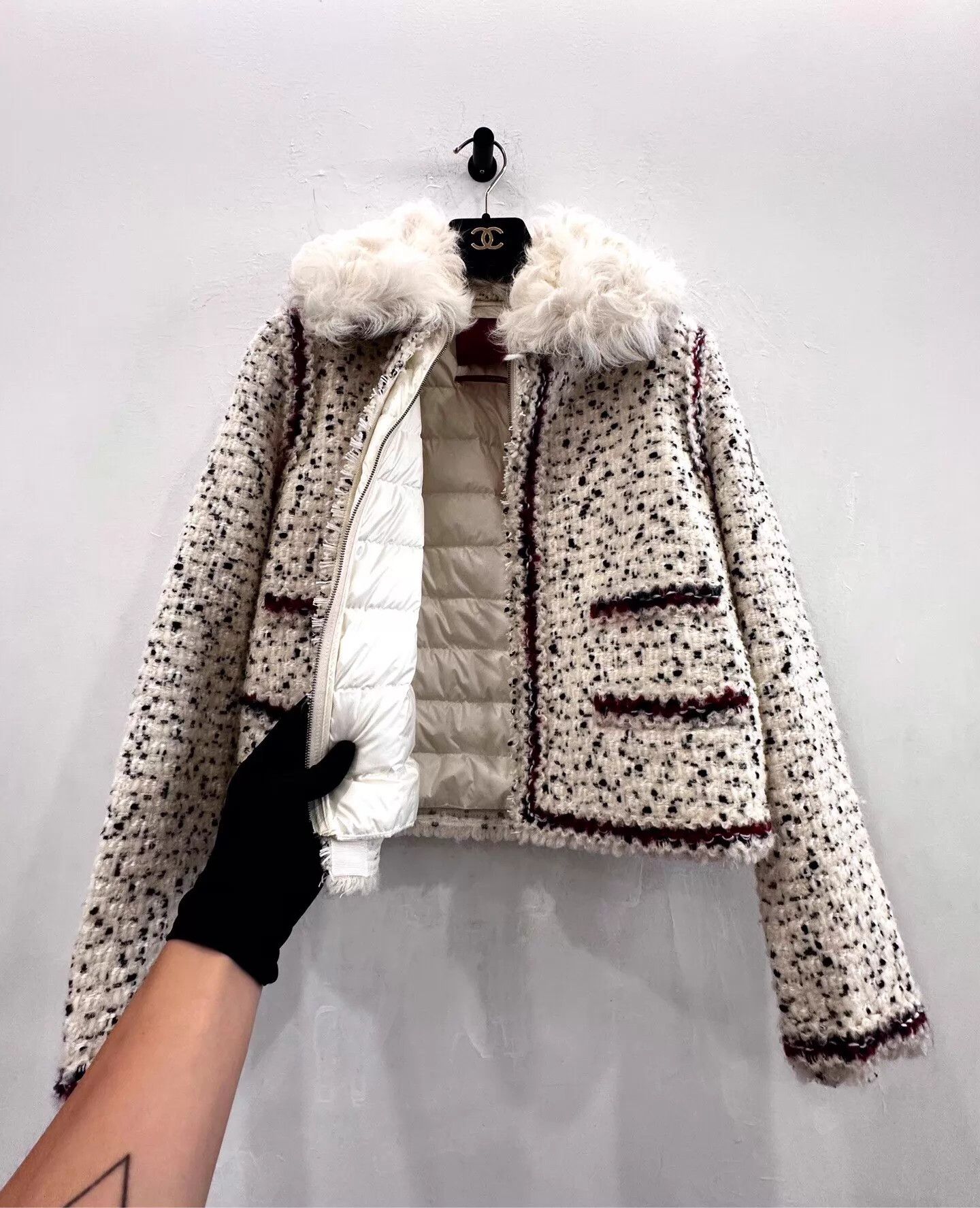 Moncler Moncler Nyenk Wmns Black & White Colorblock Wool Knit Jacket Size XS / US 0-2 / IT 36-38 - 4 Thumbnail