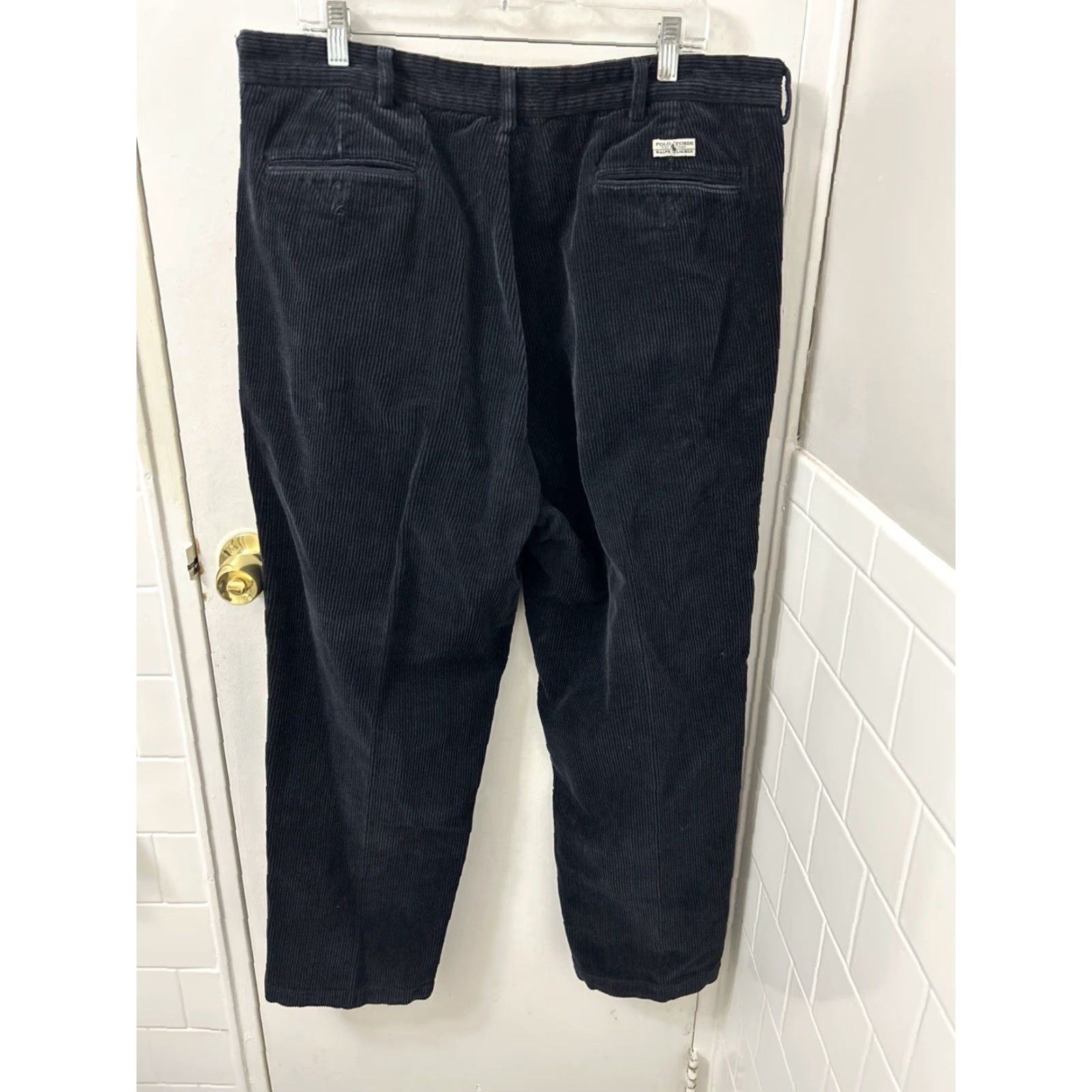 Polo Ralph Lauren VTG Polo Ralph Lauren Andrew Corduroy Pants Mens 40x30 Navy Pleated Trousers Size US L / EU 52-54 / 3 - 6 Thumbnail