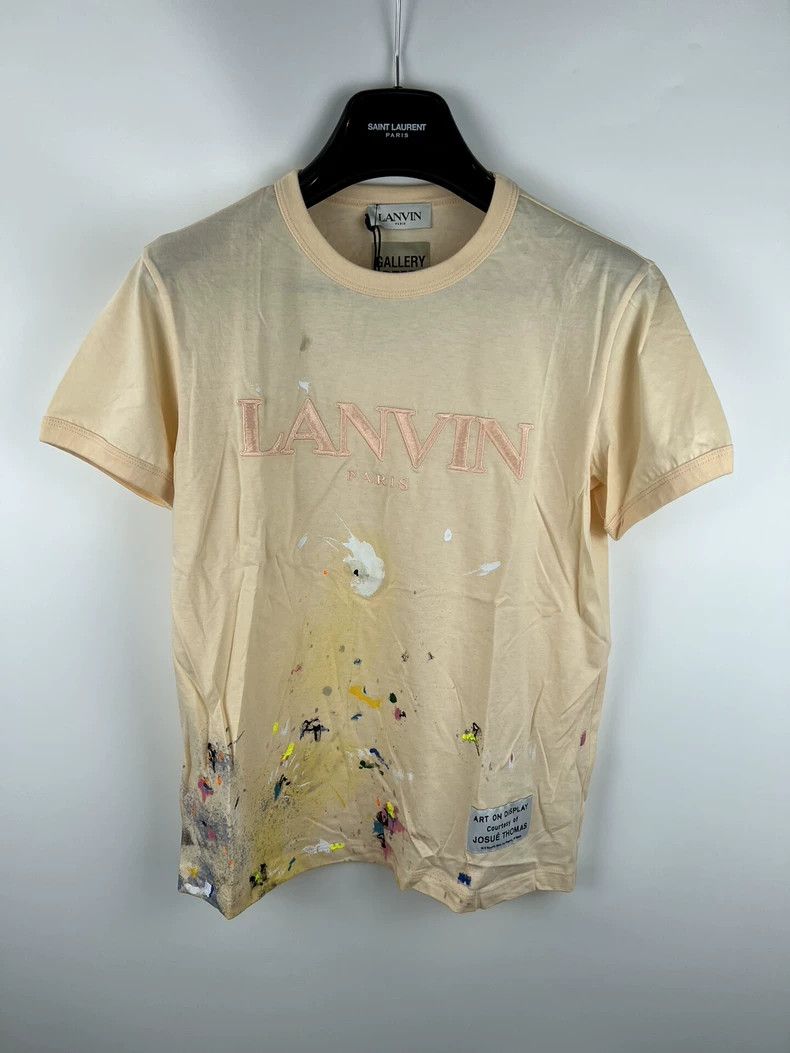 Lanvin Lanvin Peach-pink ink-splashing short sleeve Size L / US 10 / IT 46 - 1 Thumbnail