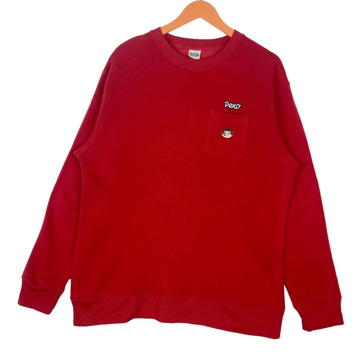 Designer × Vintage Peko Sweatshirt Red Crewneck Pullover Jumper Size L / US 10 / IT 46 - 3 Thumbnail