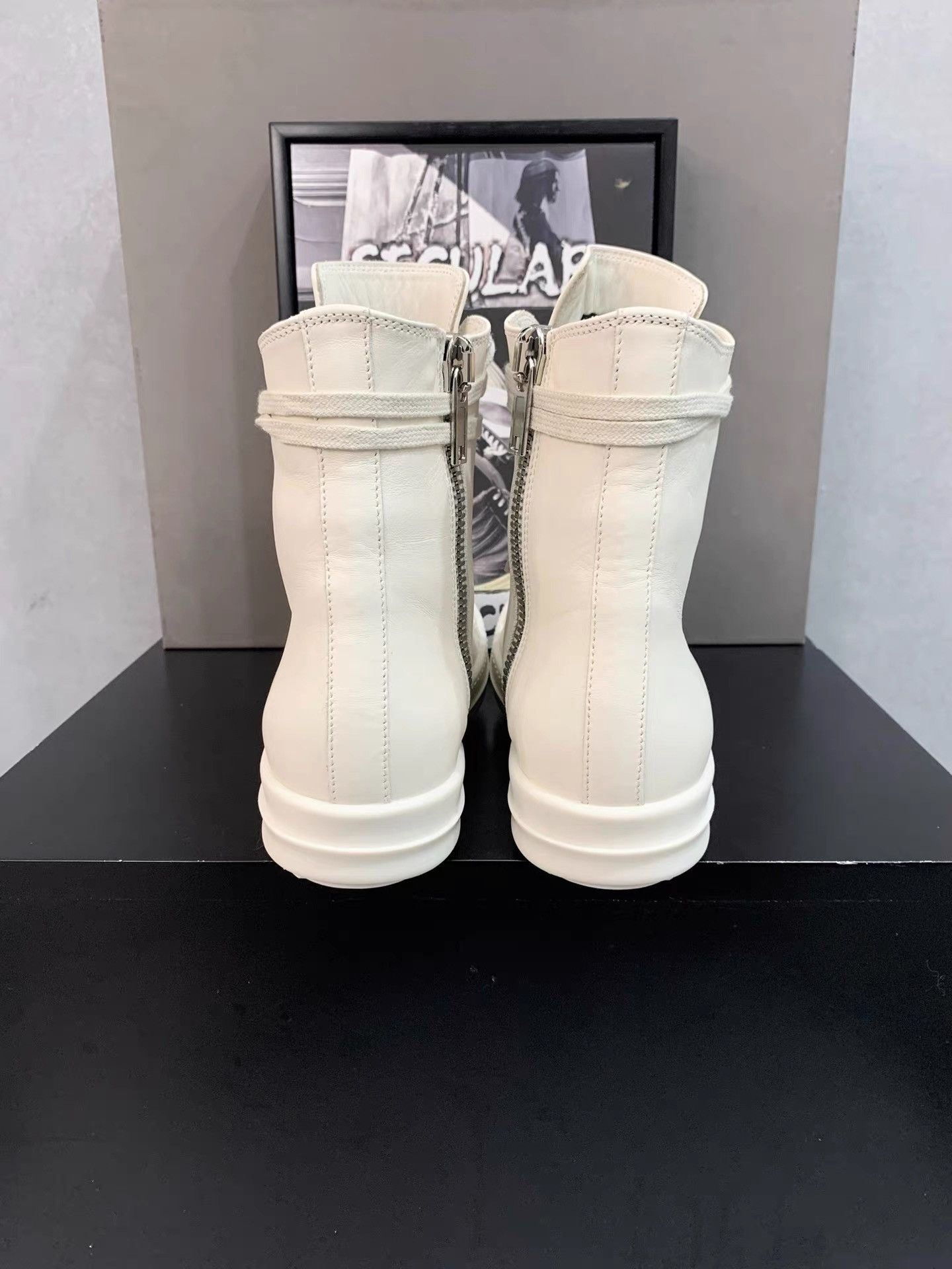 Rick Owens Rick Owens Milk White Leather High-Top Big Converse K34 Size US 5 / IT 35 - 7 Thumbnail