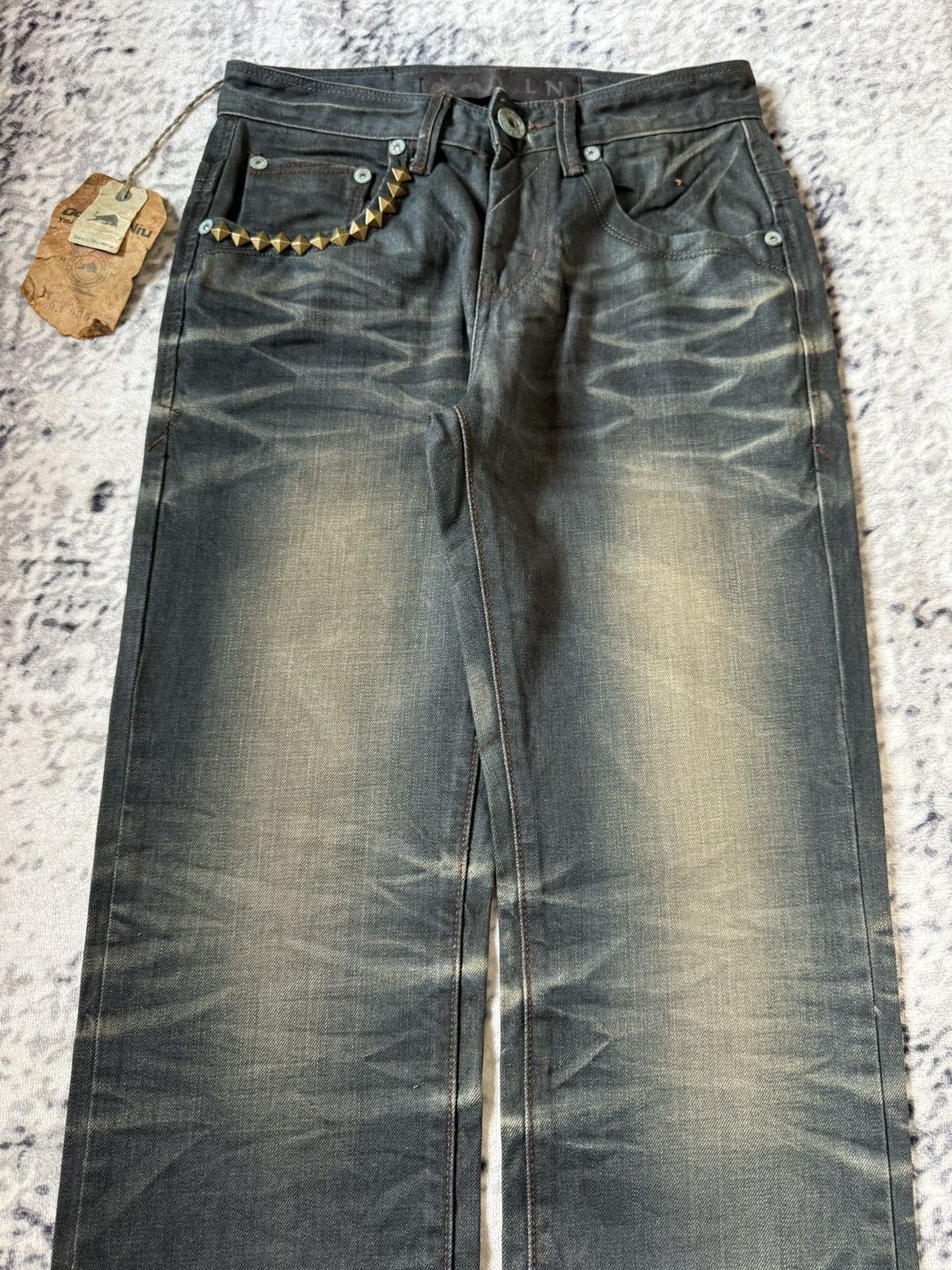 GOSTAR DE FUGA Fuga Style D.L.N Japan Mud Black Wash Studded Jeans Size US 28 / EU 44 - 3 Thumbnail