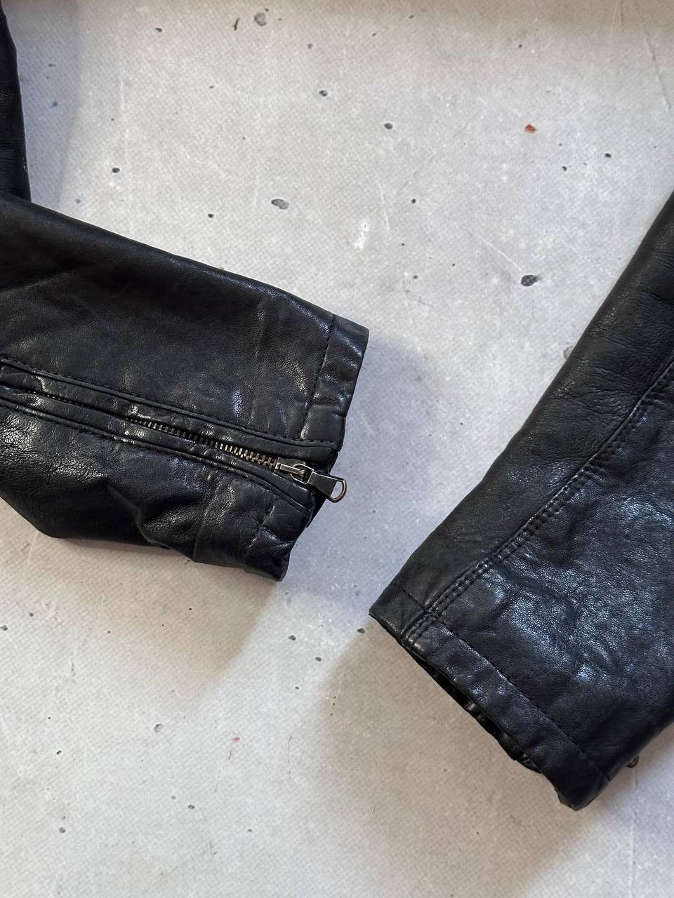 Leather Leonardo Black Leather Biker Jacket Y2K Avant Garde MOTO Size US L / EU 52-54 / 3 - 14 Thumbnail
