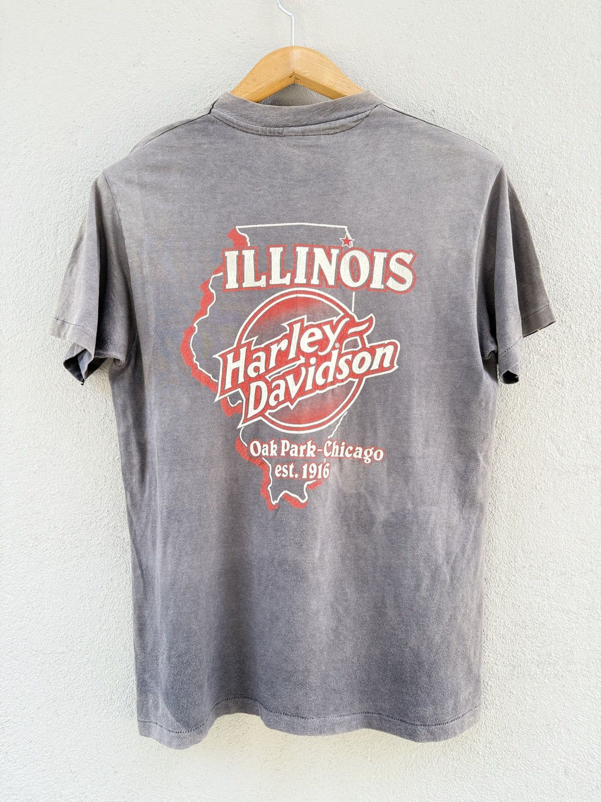 Harley Davidson Thrashed 80s Harley Davidson Most Wanted Sun Faded Grunge T Size US M / EU 48-50 / 2 - 2 Thumbnail