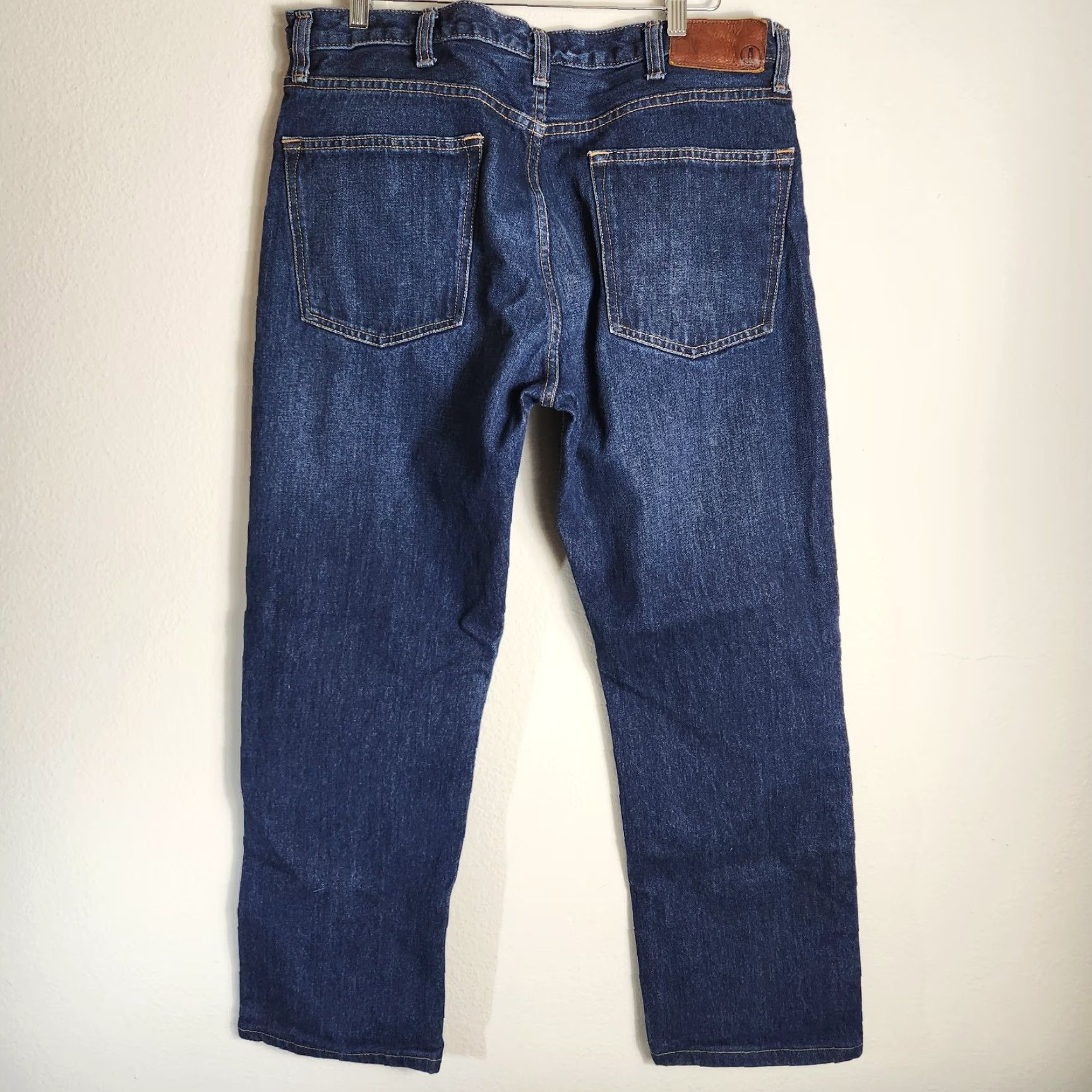 Lands' End VINTAGE Lands' End Mens Dark Wash Straight Fit 100% Cotton Jeans-Size 37x29 Size US 37 - 4 Thumbnail