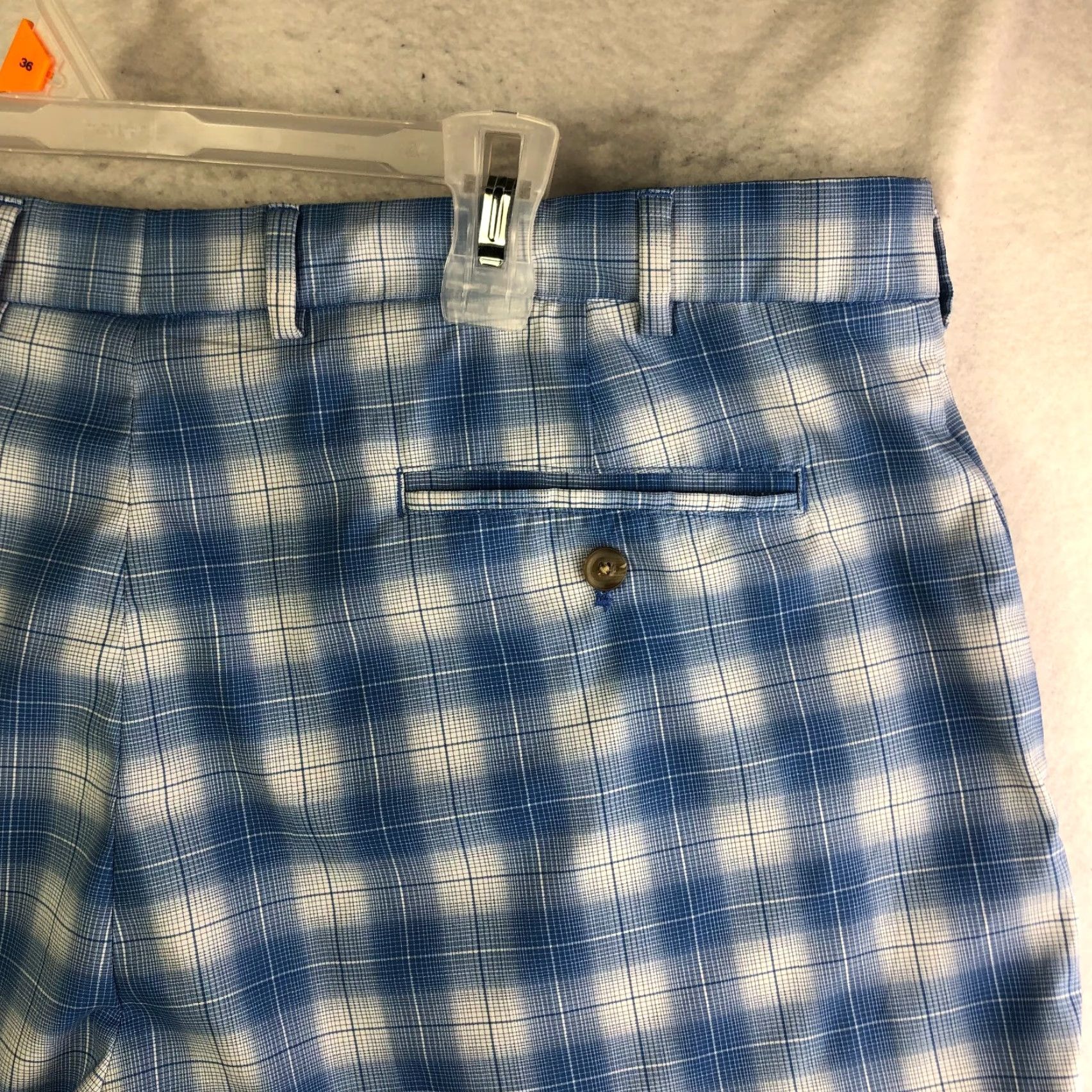 Vintage Walter Hagen Mens Bermuda Shorts Beach Denim Cotton Mid Rise 42 Blue Plaid Pockets Regular United States Vintage? No Size US 42 / EU 58 - 5 Thumbnail