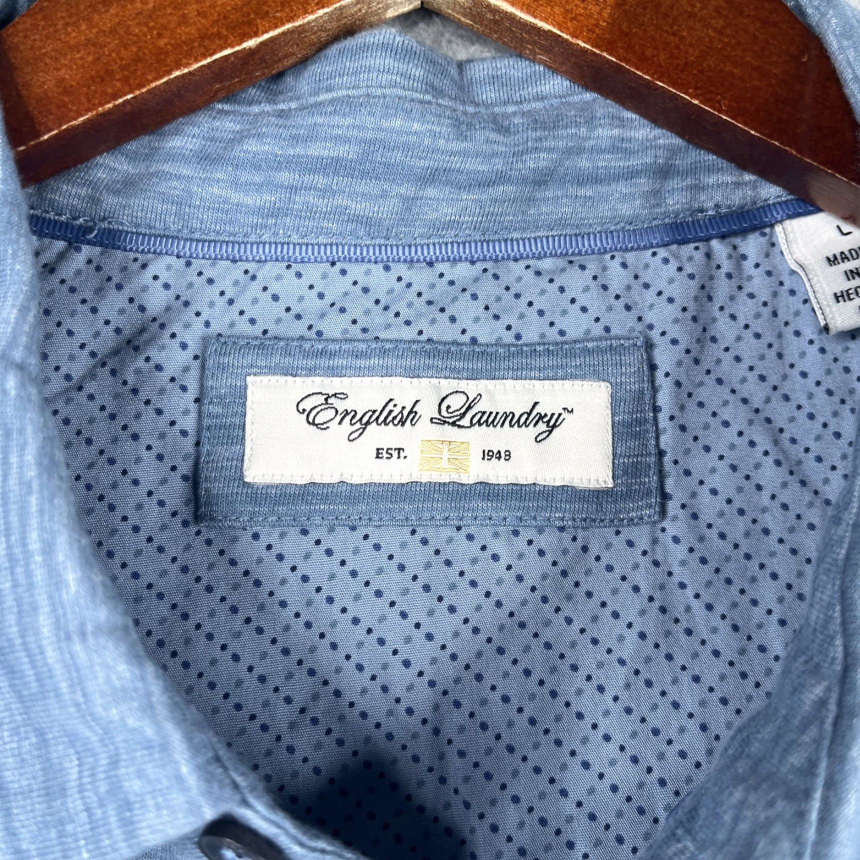 English Laundry English Laundry Polo Shirt Large Blue Heather Striped Casual Pocket Mens Shirt Size US L / EU 52-54 / 3 - 5 Thumbnail