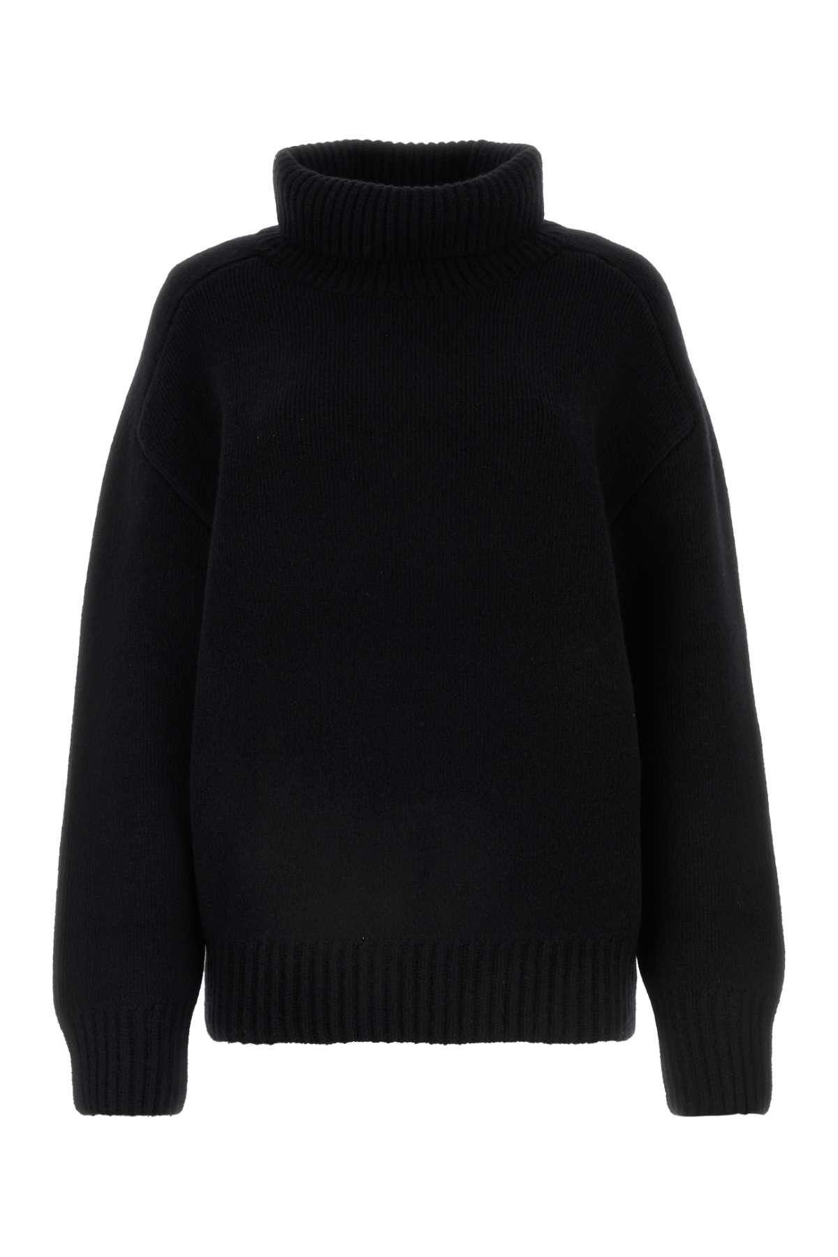 image of Khaite Black Stretch Cashmere Landen Sweater, Women's (Size XS)