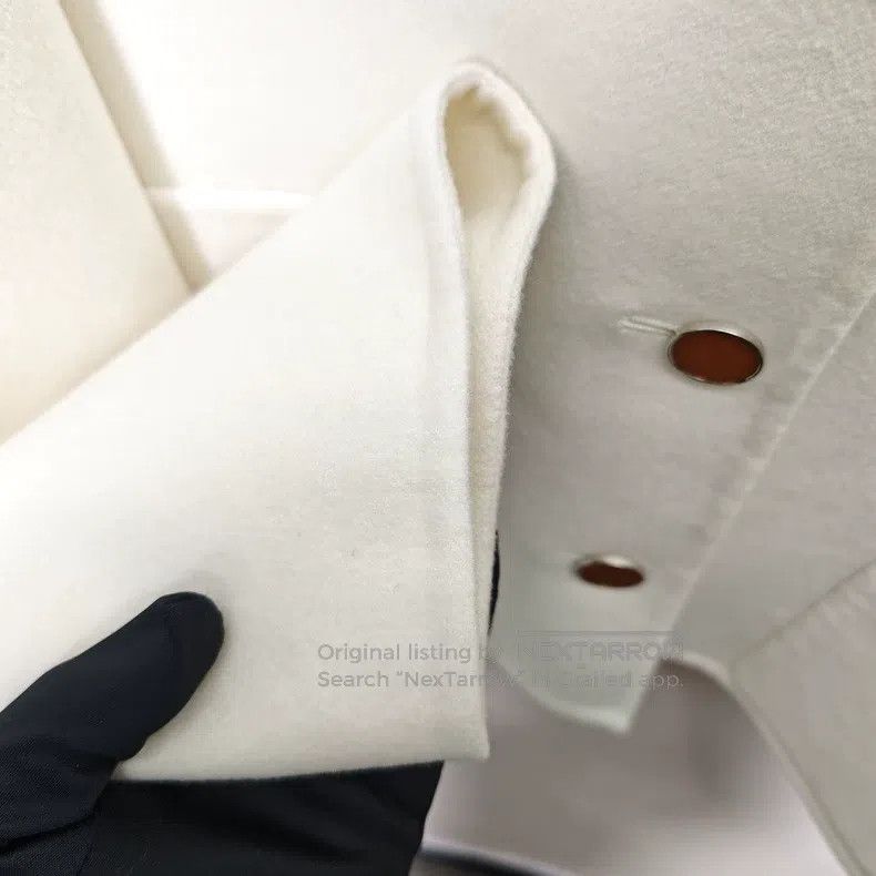 Hermes Hermes Cream White Leather Buckle Double-Sided Cashmere Co Size XS / US 0-2 / IT 36-38 - 8 Thumbnail