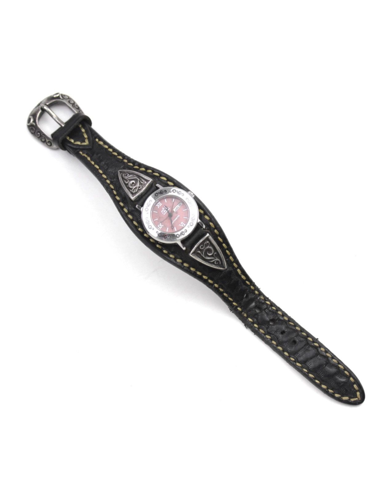 Vintage SS2015 SAAD AUTOMATIC HANDCRAFTED LEATHER & SILVER WATCH Size ONE SIZE - 3 Thumbnail