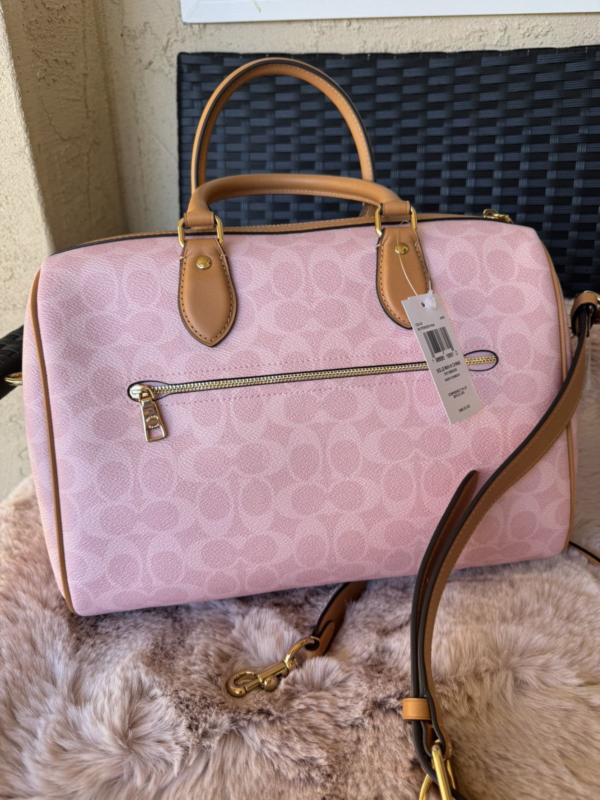 Coach Coach Rowan LARGE Satchel Bag POWDER PINK With Charms CEA19 Size ONE SIZE - 3 Thumbnail