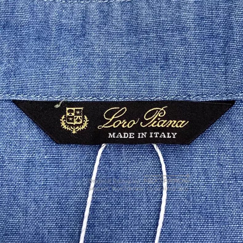 Loro Piana Loro Piana Blue Cotton Collar Single Breasted Long Sleeve Size XS / US 0-2 / IT 36-38 - 5 Thumbnail