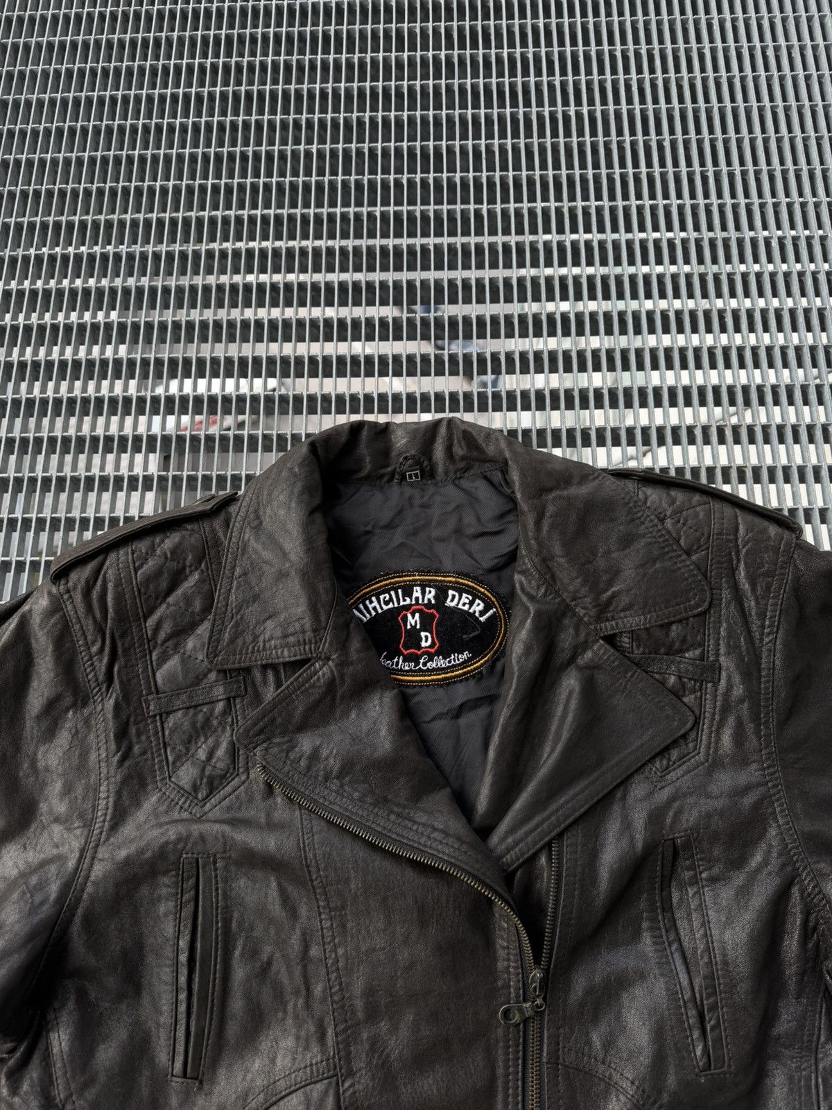 Genuine Leather Avant-garde Cropped Lamp Leather Jacket Size L / US 10 / IT 46 - 5 Thumbnail