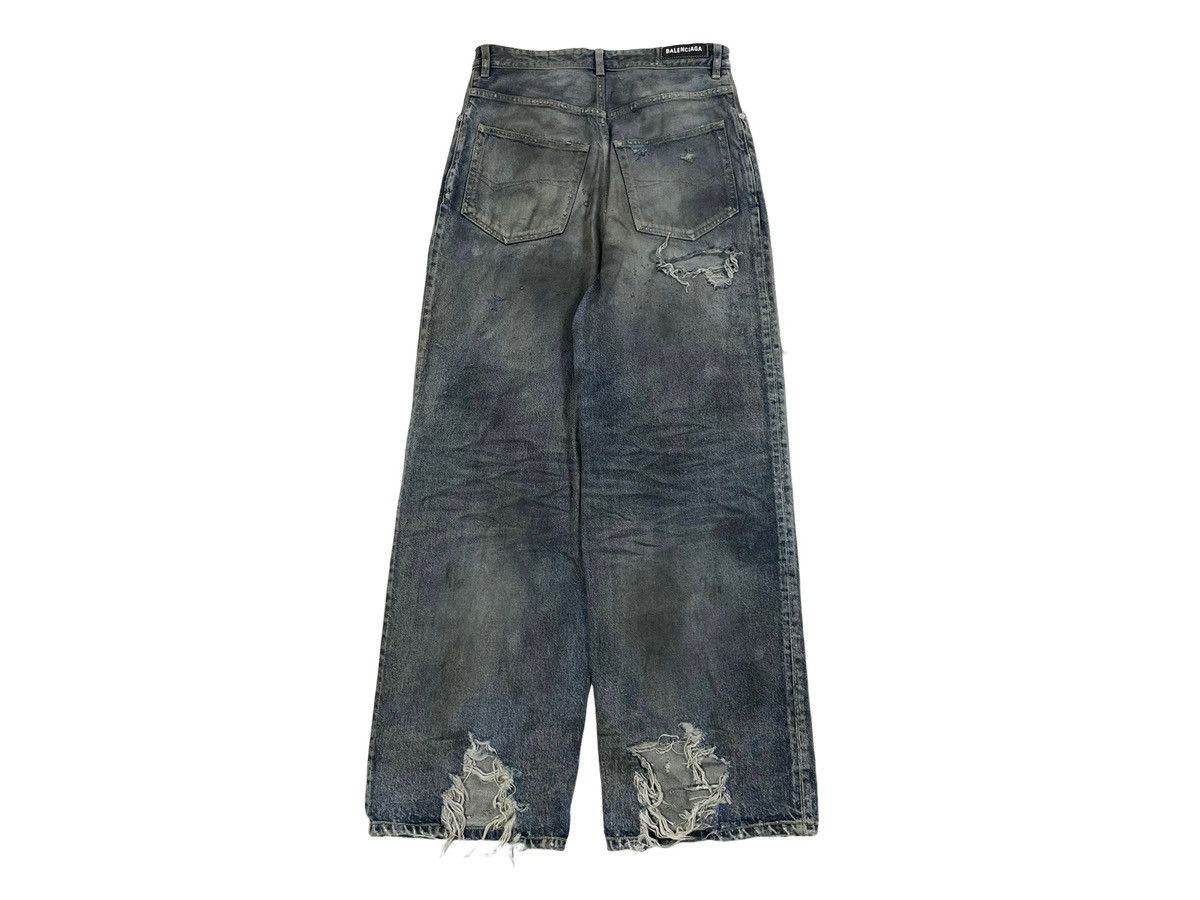 Balenciaga Balenciaga SS23 Mud Show Oil Spilled Destroyed Baggy Jeans Size US 32 / EU 48 - 2 Thumbnail