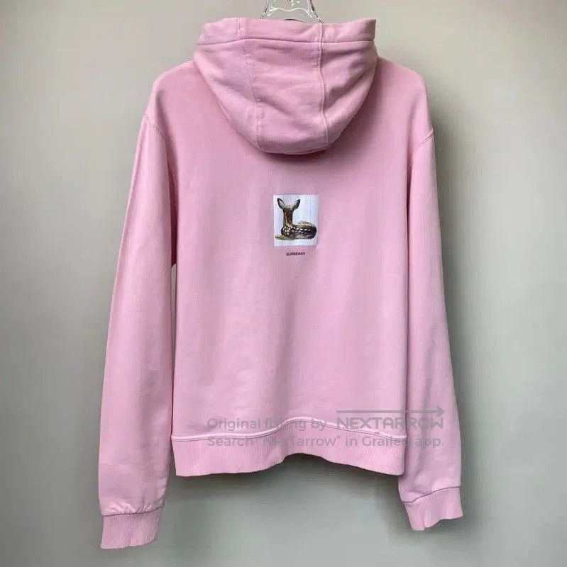 Burberry Burberry Pink Cotton Women's Hoodie. Size L / US 10 / IT 46 - 2 Thumbnail
