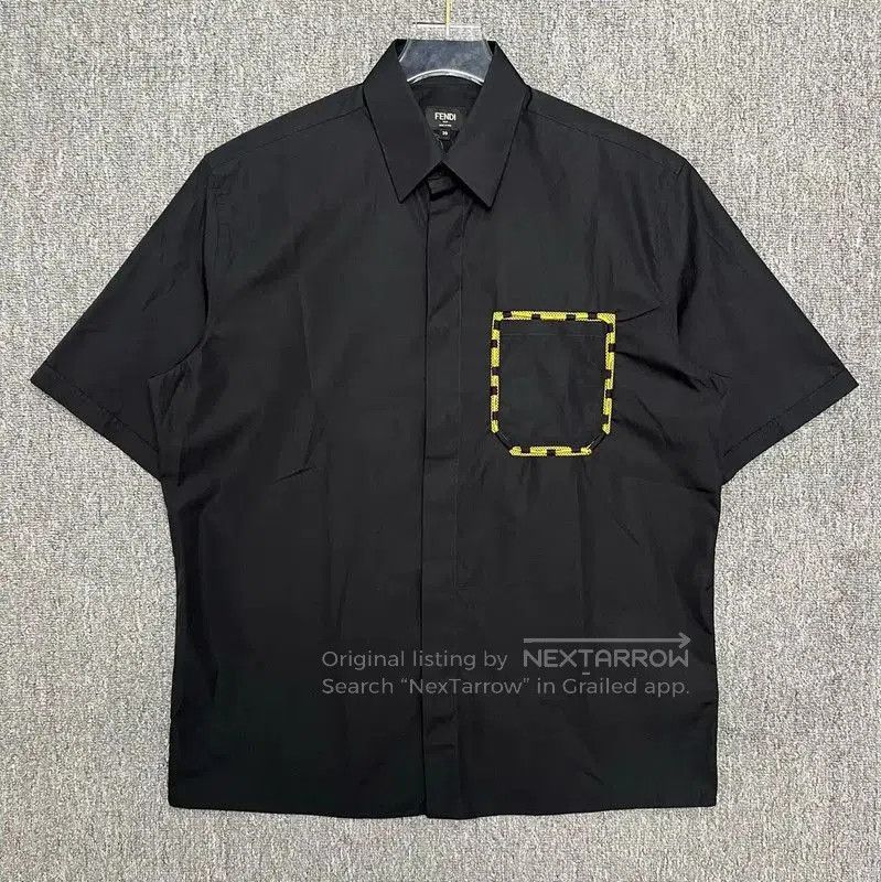 Fendi Fendi Black Cotton Short Sleeve Shirt . Size US L / EU 52-54 / 3 - 1 Thumbnail