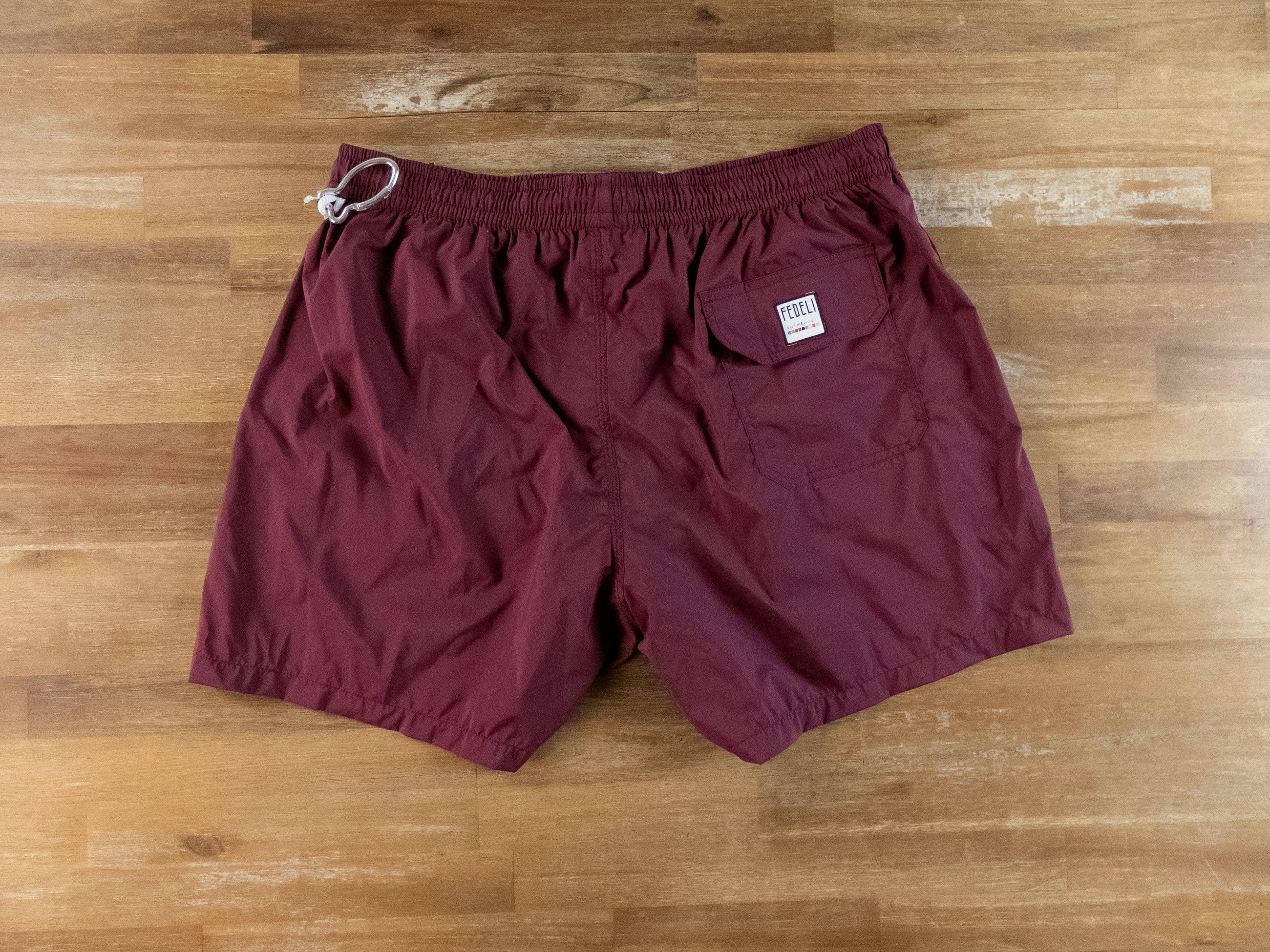 FEDELI solid burgundy swim shorts XXL authentic Italy