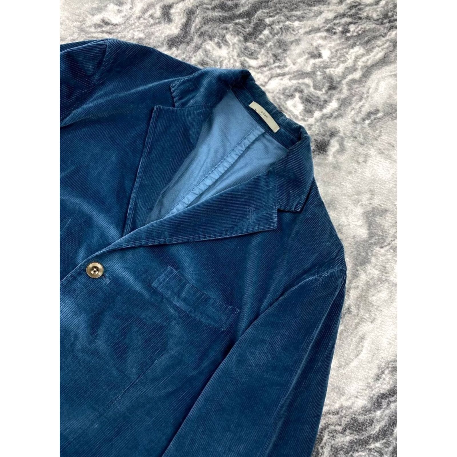Boglioli Boglioli Blazer Men Size 48 Blue Corduroy Classic Size 48R - 2 Thumbnail
