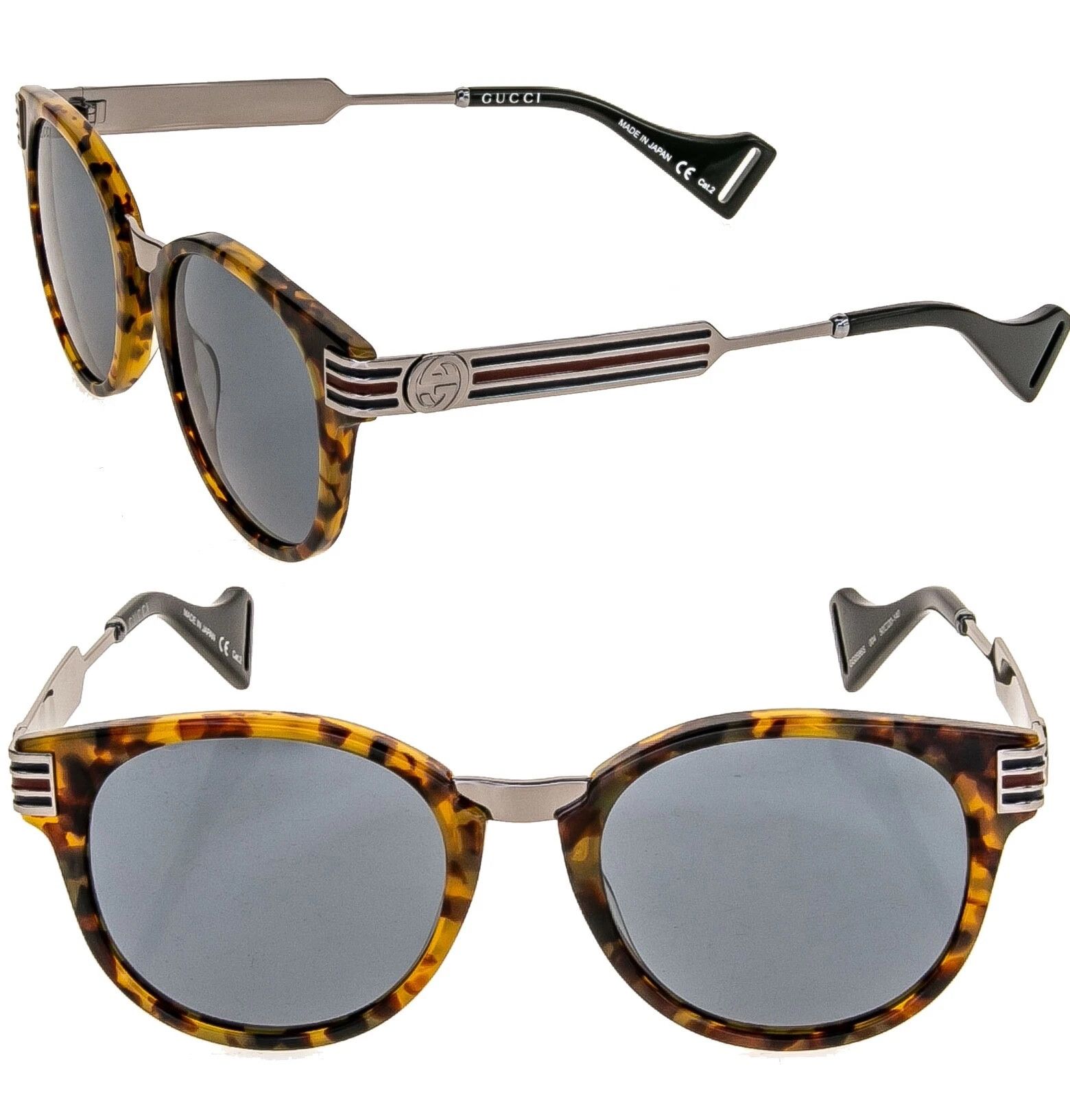 Gucci GUCCI Stripe GG0586S 0586 Ruthenium Aviator Sunglasses 004 Size ONE SIZE - 1 Thumbnail