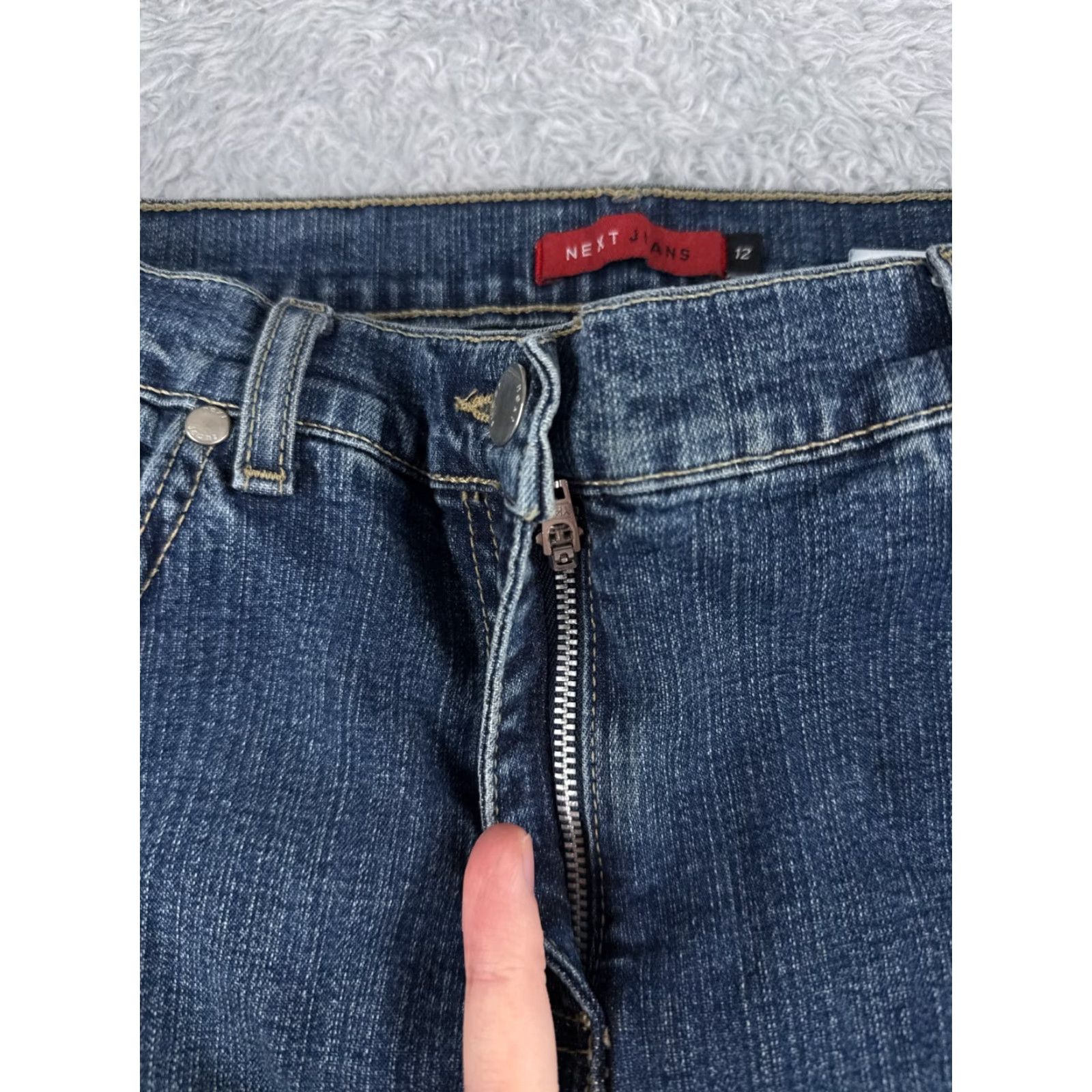 NEXT VINTAGE NEXT Women's Flared Jeans Size 12 Cotton Blend Blue Denim Mid Rise 28x32 Size 34" / US 12 / IT 48 - 5 Thumbnail