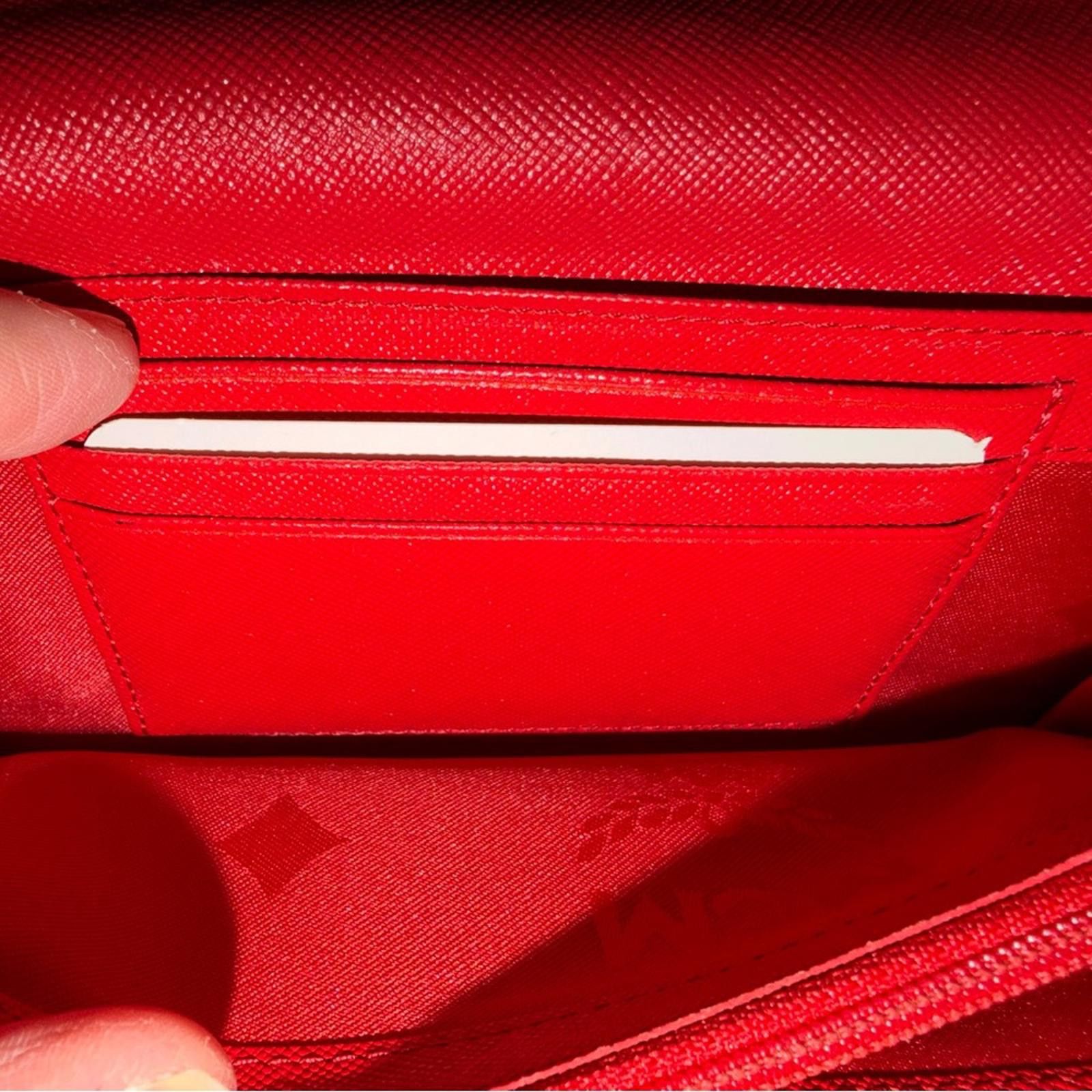 MCM MCM Red Enbossed Trifold Card Wallet with Gold Snap Size ONE SIZE - 7 Thumbnail