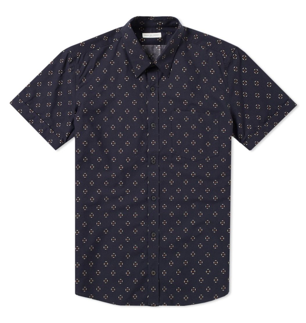 Dries Van Noten Dries Van Noten Short Sleeve Printed Shirt Blue Size 48 Size US M / EU 48-50 / 2 - 1 Thumbnail