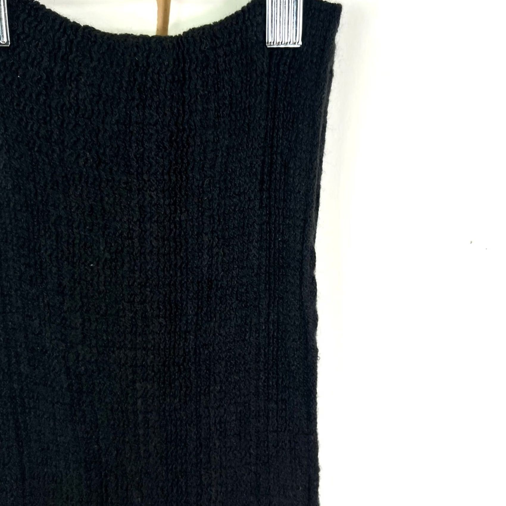 Vintage NYC Scarf Knit Fringed 9X30 Acrylic Womens Black Size ONE SIZE - 2 Thumbnail